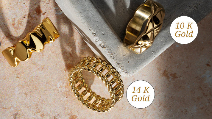 What's the difference between 10K gold, 14K gold, and 18K gold?