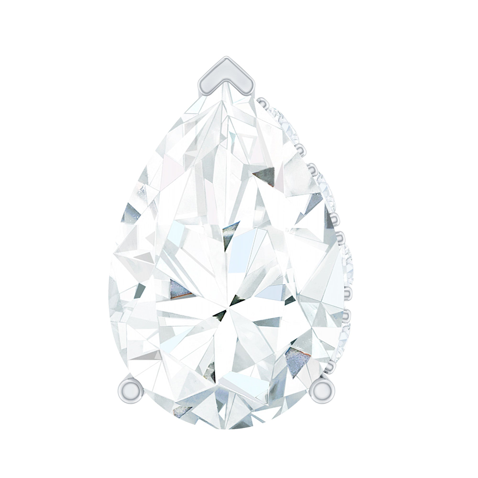 Pear Shaped Diamond Solitaire Tragus Earring Natural - ( HI-SI ) - Rosec Jewels
