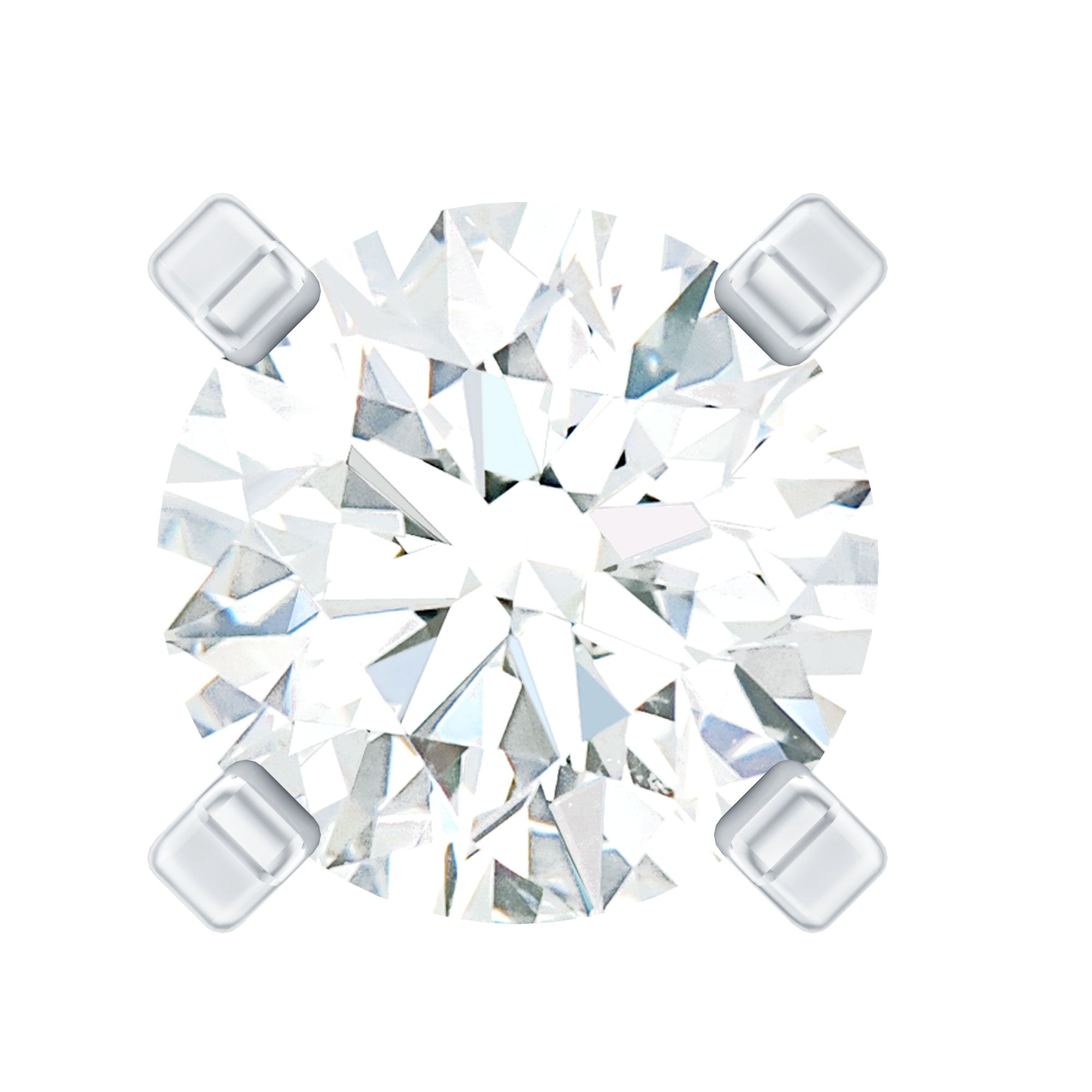 Round Shape Moissanite Solitaire Nose Pin D-VS1 - Rosec Jewels