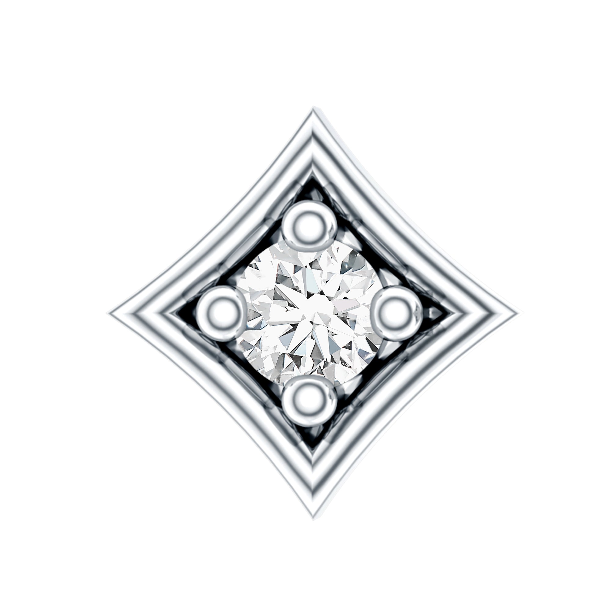 Round Moissanite Solitaire Geometric Nose Pin D-VS1 - Rosec Jewels