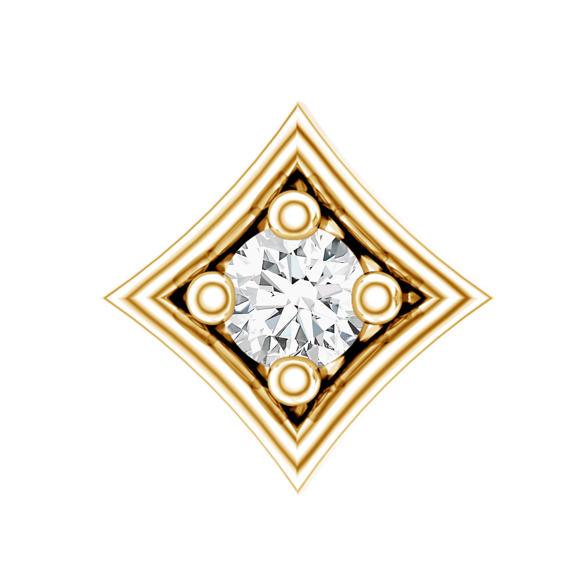 Round Moissanite Solitaire Geometric Nose Pin D-VS1 - Rosec Jewels