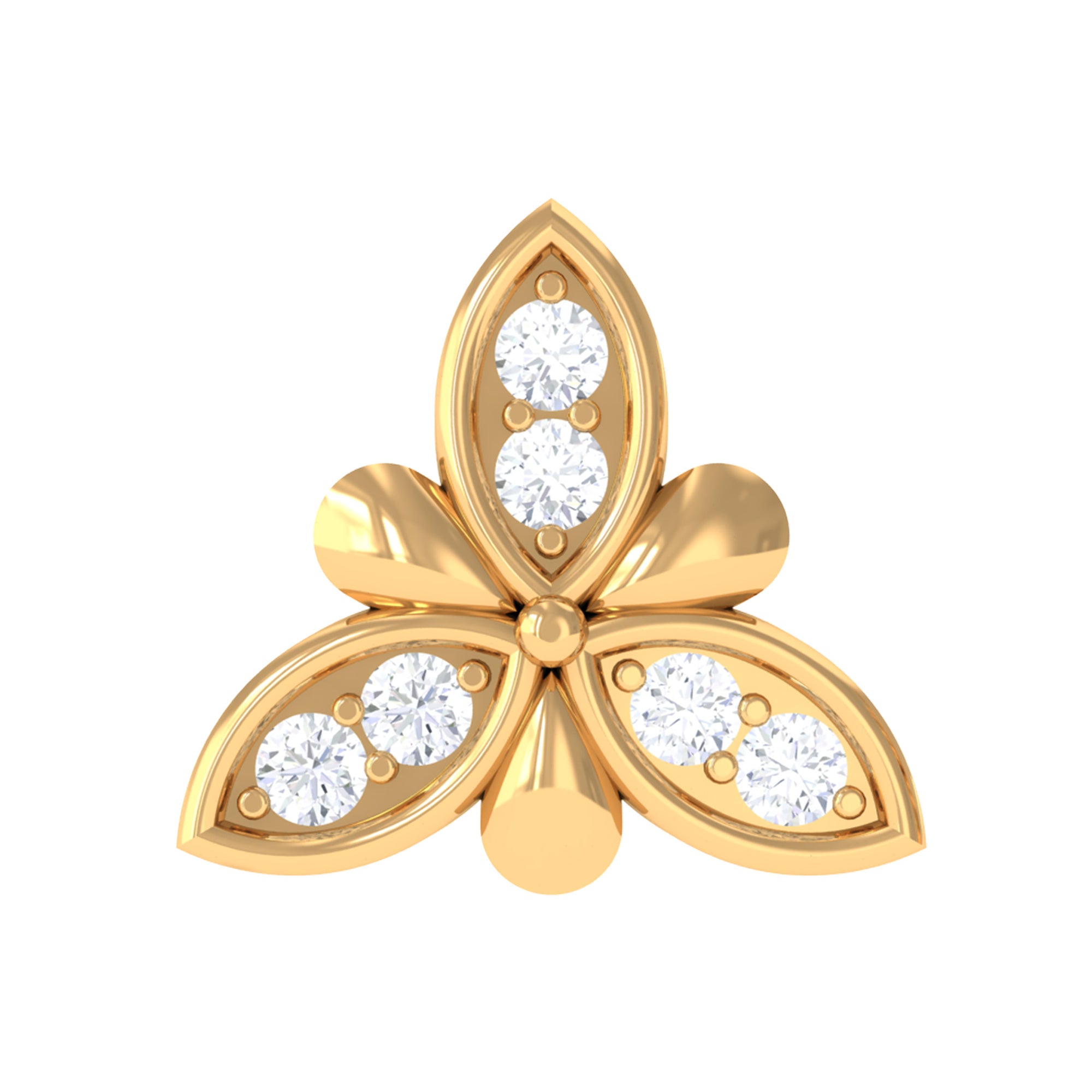 Simple Diamond Flower Nose Stud for Women Natural - ( HI-SI ) - Rosec Jewels