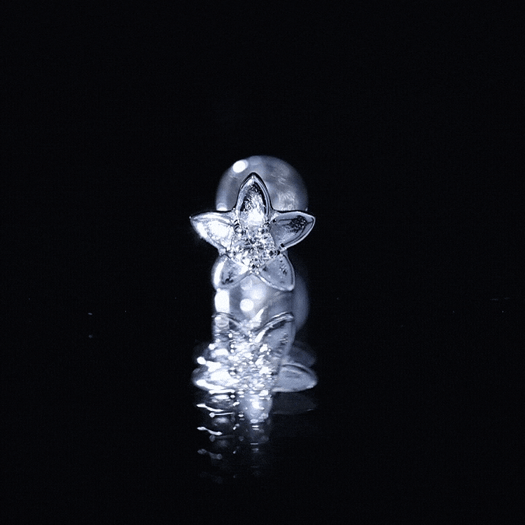 Nature Inspired Diamond Earring for Conch Piercing Natural - ( HI-SI ) - Rosec Jewels