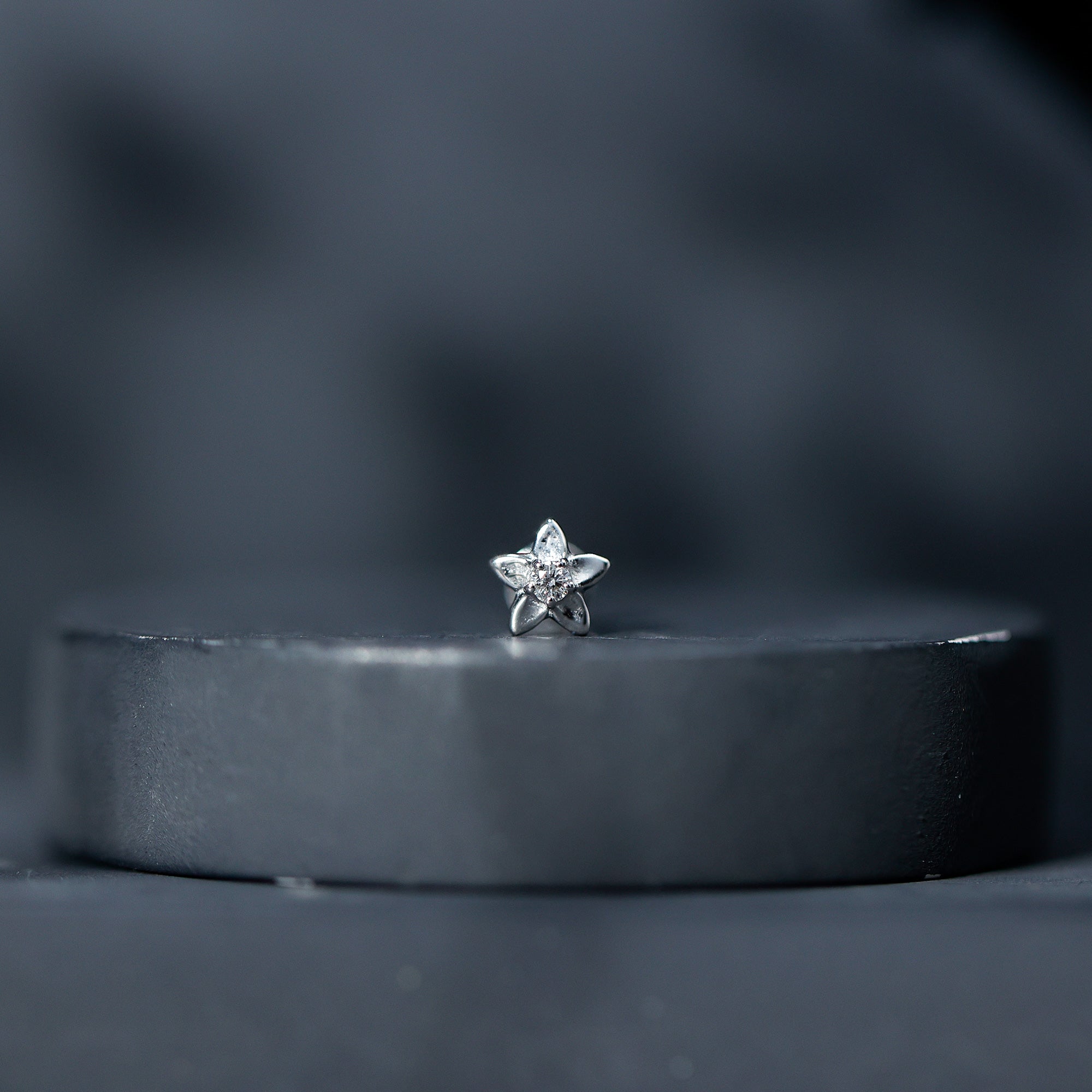Nature Inspired Diamond Earring for Conch Piercing Natural - ( HI-SI ) - Rosec Jewels