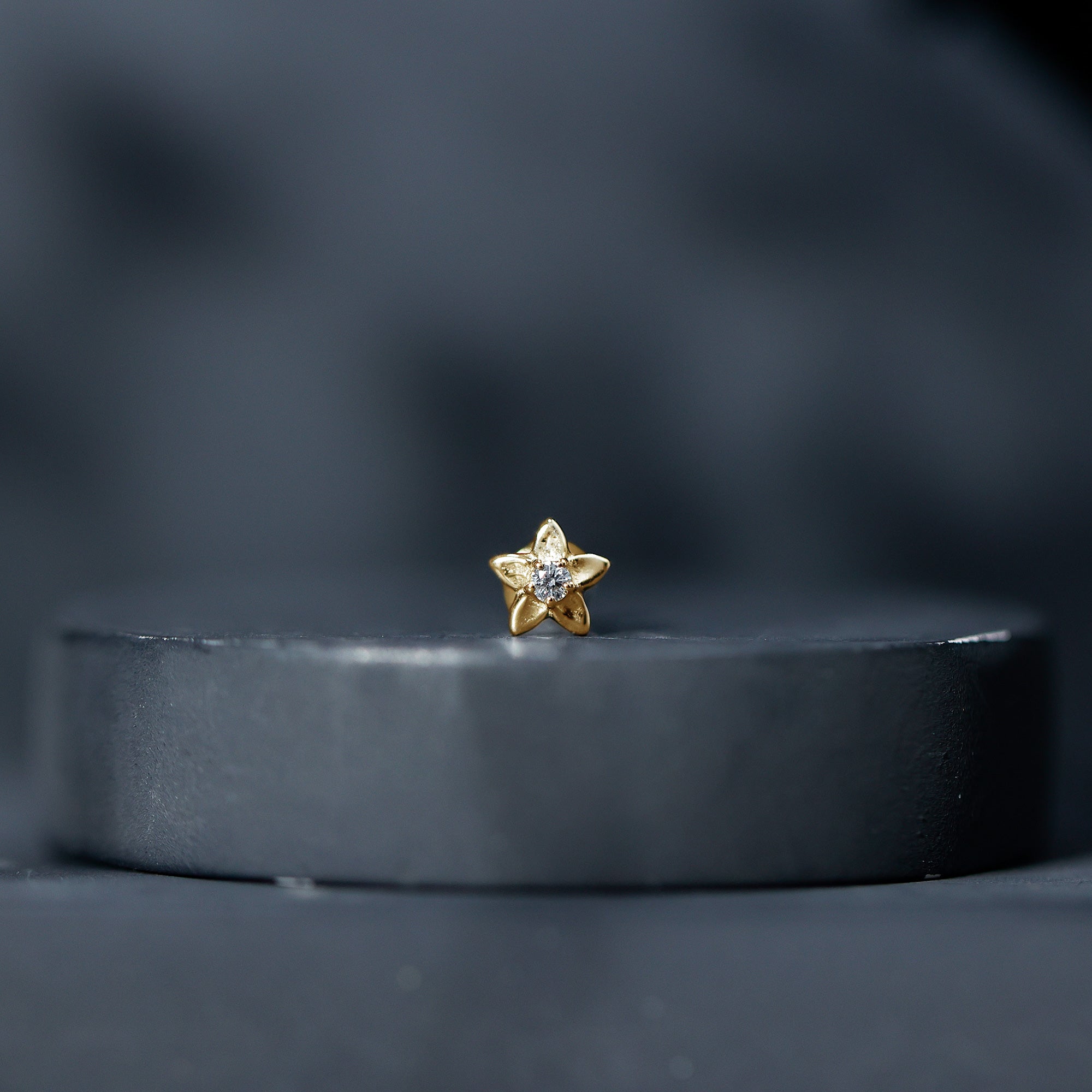 Nature Inspired Diamond Earring for Conch Piercing Natural - ( HI-SI ) - Rosec Jewels