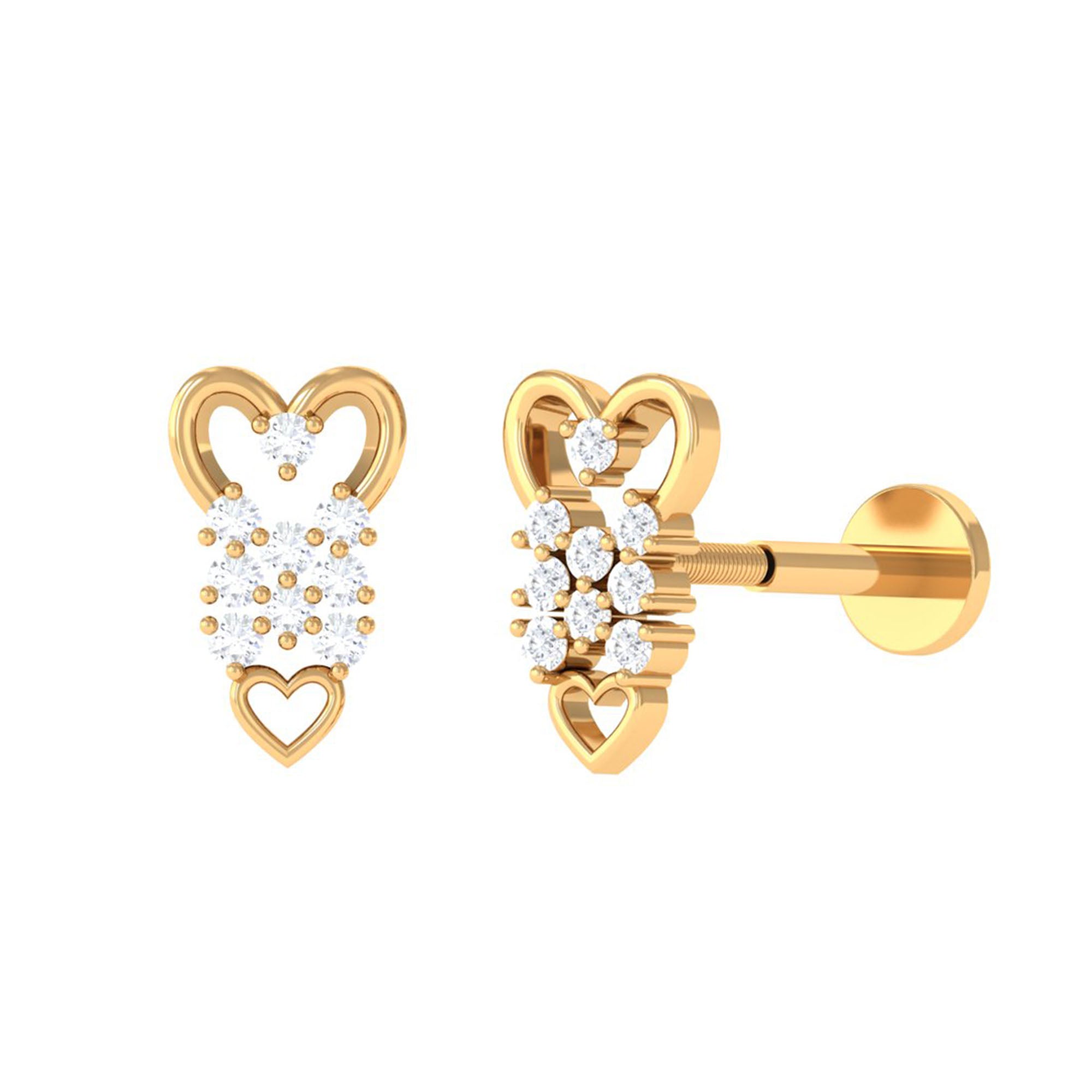 Diamond Heart Cartilage Earring