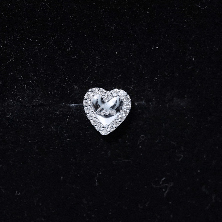 Certified Moissanite Love Heart Earring for Helix Piercing D-VS1 - Rosec Jewels