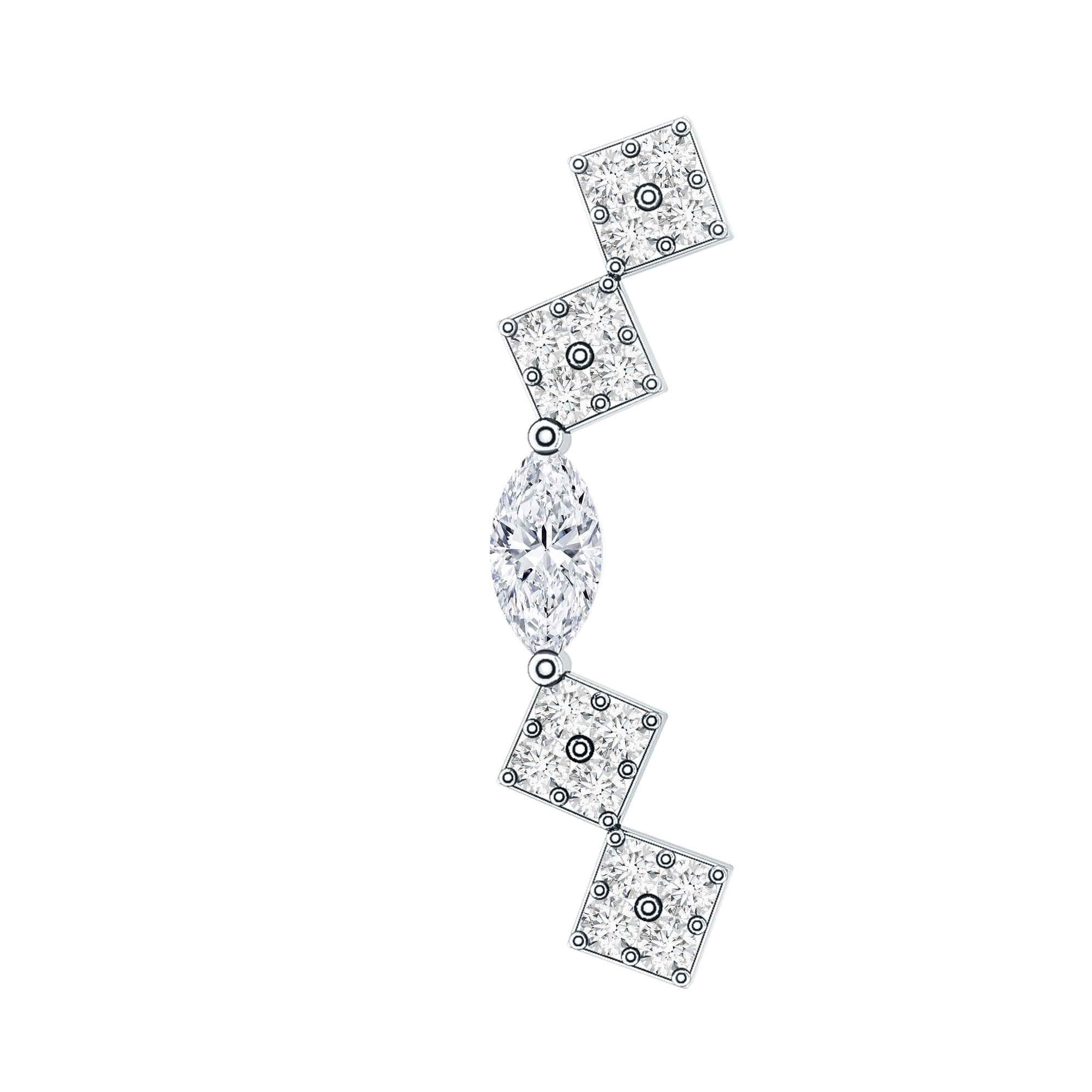 Certified Moissanite Curved Helix Piercing Earring D-VS1 - Rosec Jewels