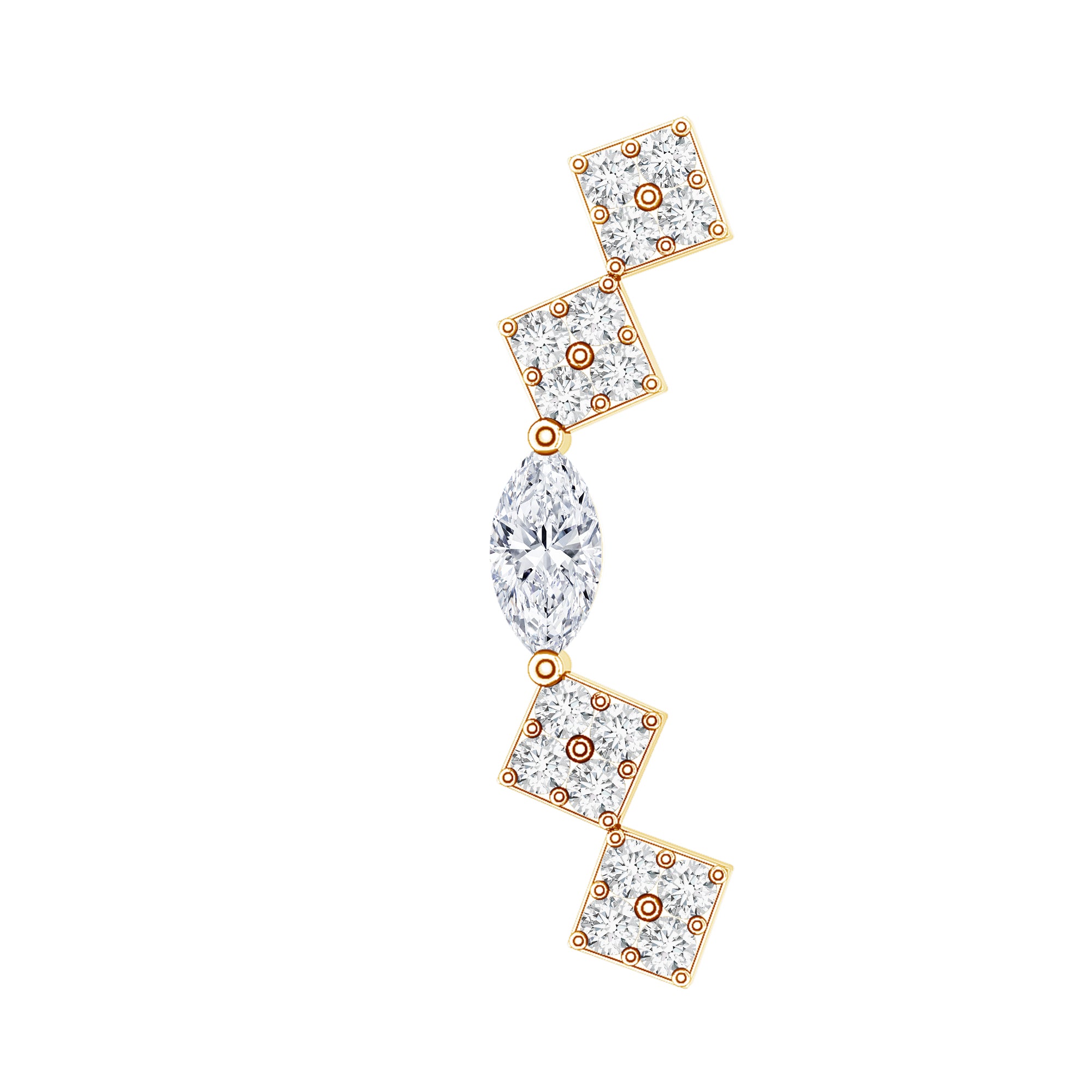 Certified Moissanite Curved Helix Piercing Earring D-VS1 - Rosec Jewels