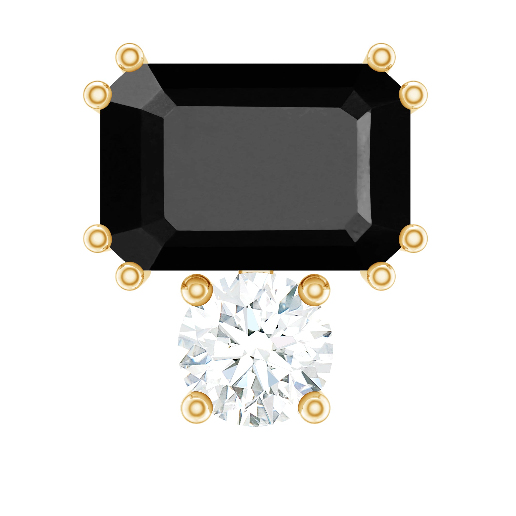 Lab Grown Black and White Diamond Helix Piercing Earring AAAA ( Synthetic ) - Rosec Jewels