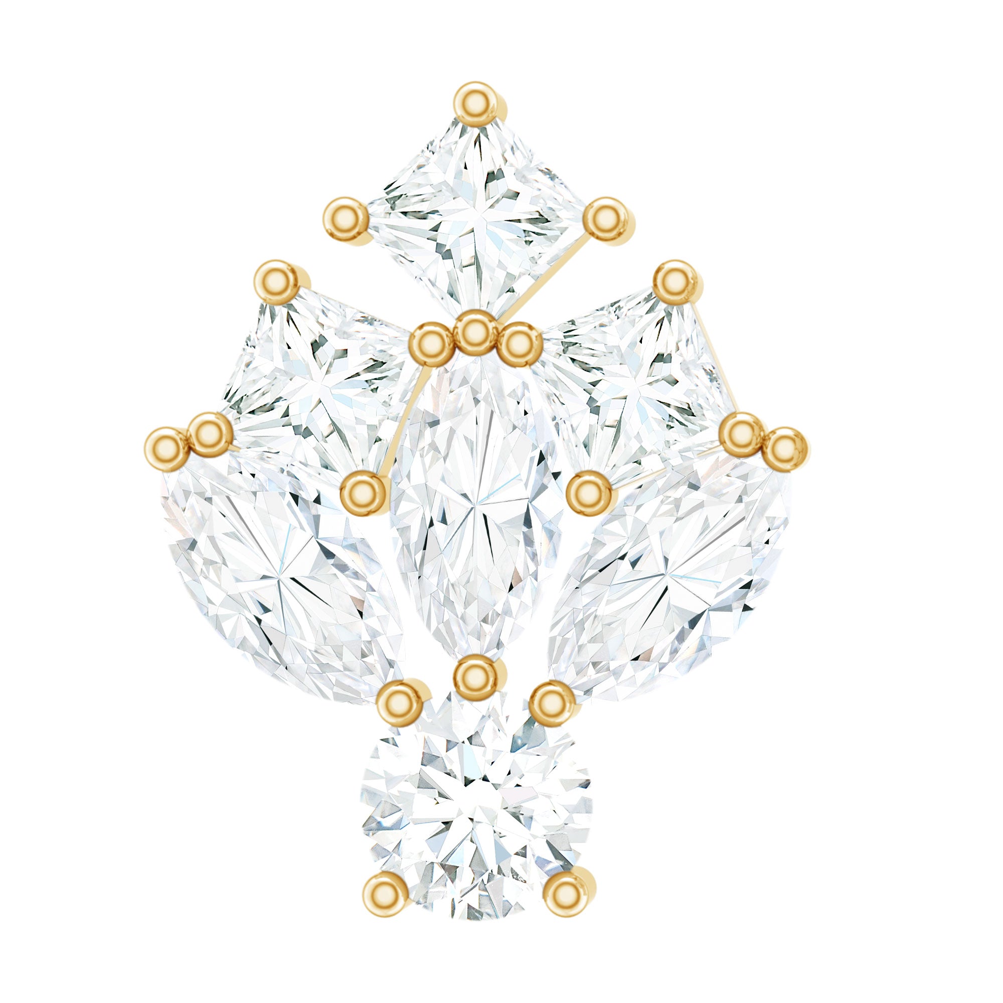 Real Diamond Designer Earring for Cartilage Piercing Natural - ( HI-SI ) - Rosec Jewels