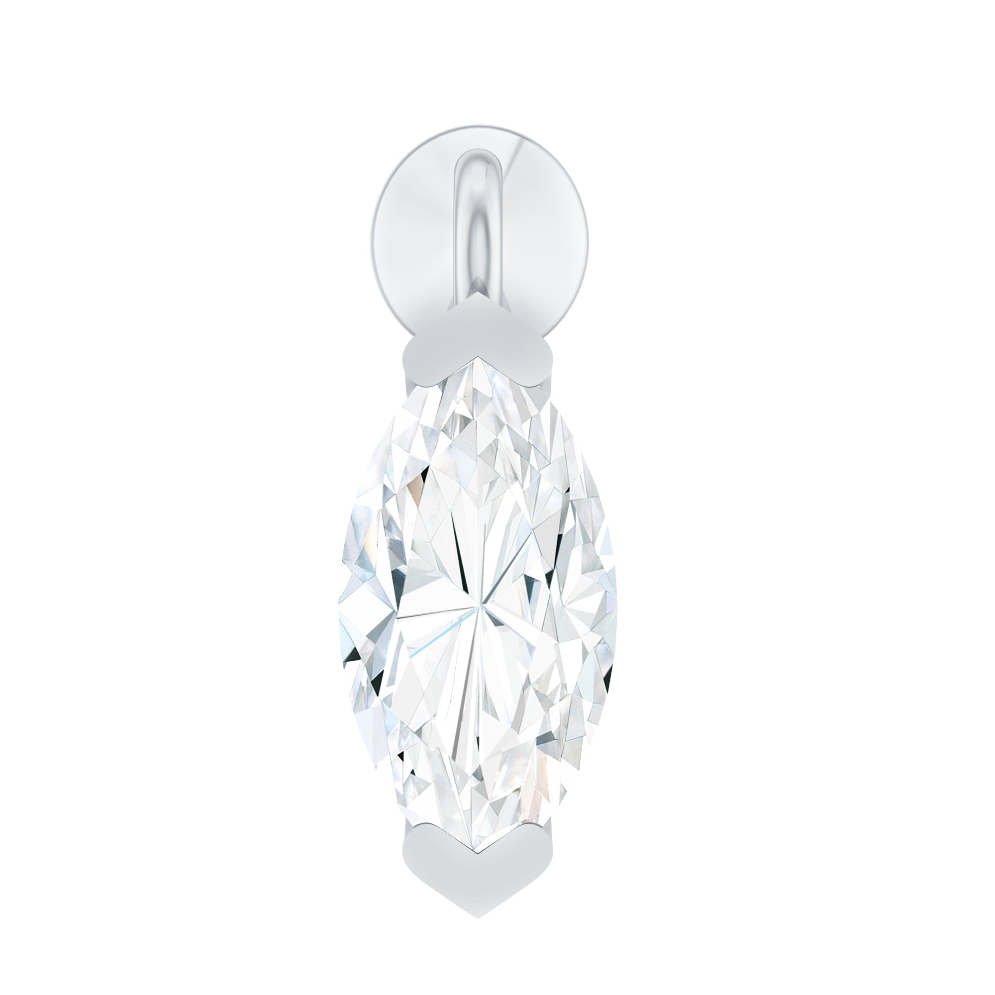 Marquise Diamond Cartilage Dangle Earring Natural - ( HI-SI ) - Rosec Jewels