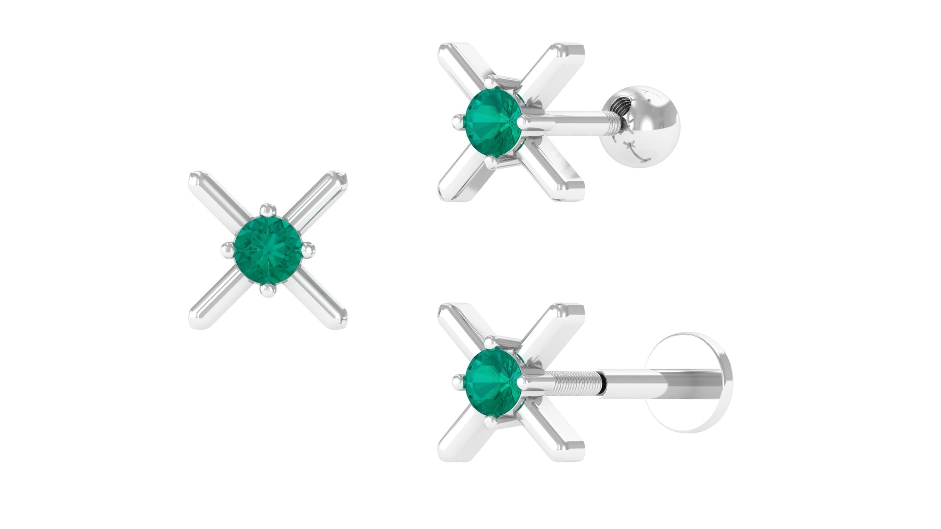 Rosec Jewels-Green Emerald Unique Tragus Earring