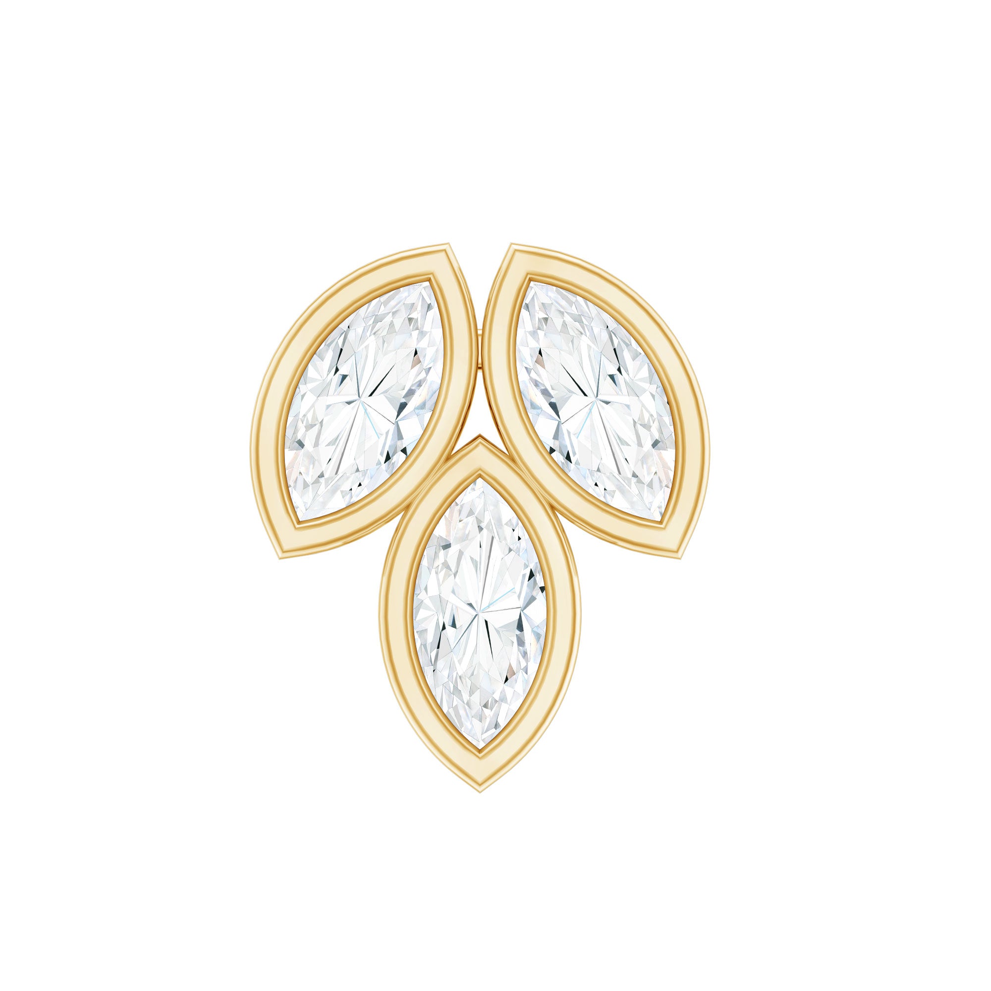 Marquise Diamond Three Stone Cluster Earring Natural - ( HI-SI ) - Rosec Jewels