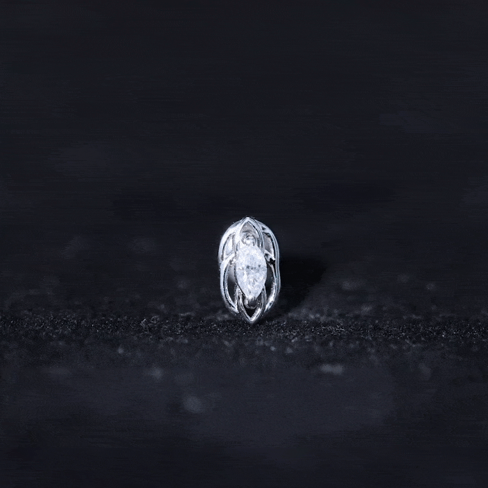 Minimal Marquise Cut Moissanite Cartilage Earring D-VS1 - Rosec Jewels