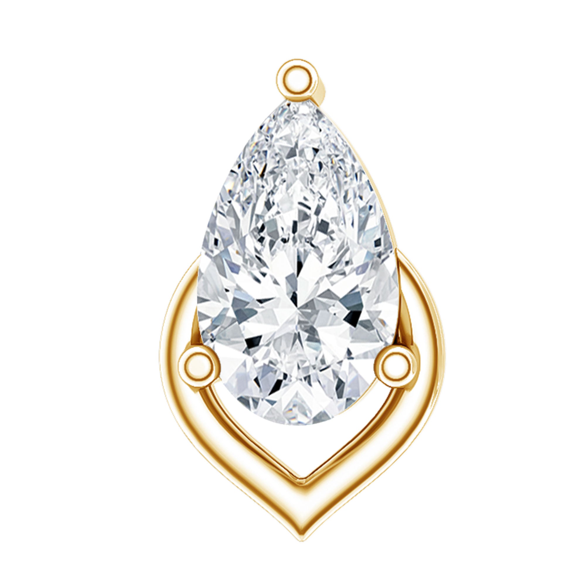 3X5MM Pear Shape Moissanite Solitaire Cartilage Earring D-VS1 - Rosec Jewels