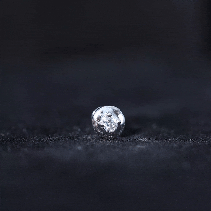 Solitaire Moissanite Circle Cartilage Earring D-VS1 - Rosec Jewels