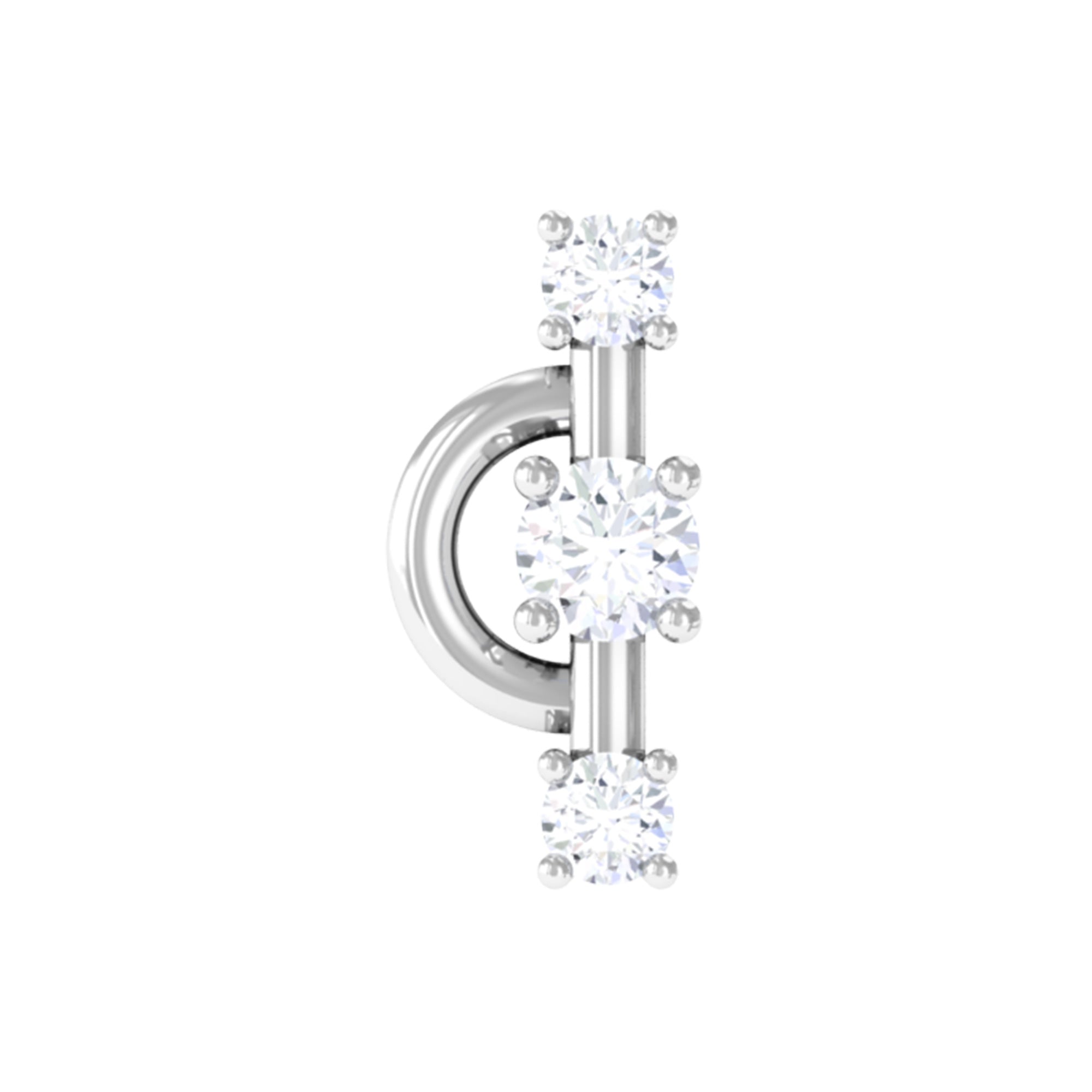 Natural Diamond Unique Tragus Earring with Certificate Natural - ( HI-SI ) - Rosec Jewels