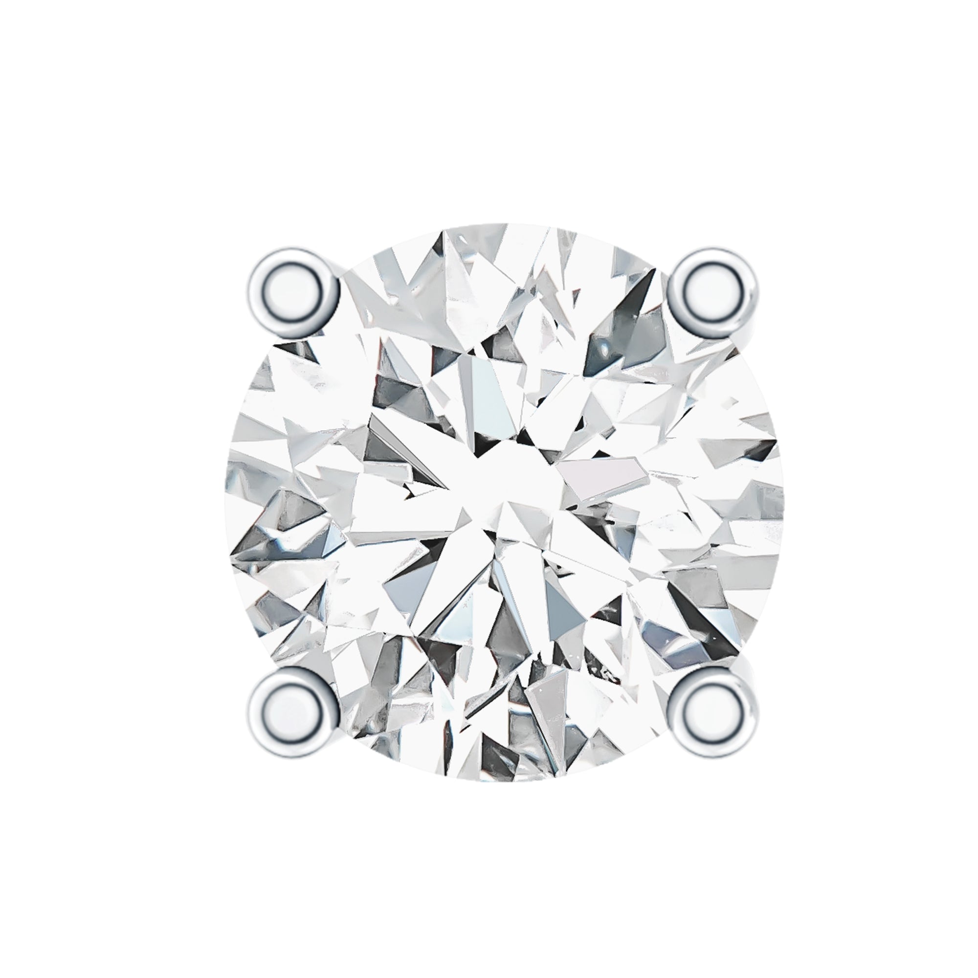 Tiny Round Moissanite Conch Earring with Flat Back D-VS1 - Rosec Jewels