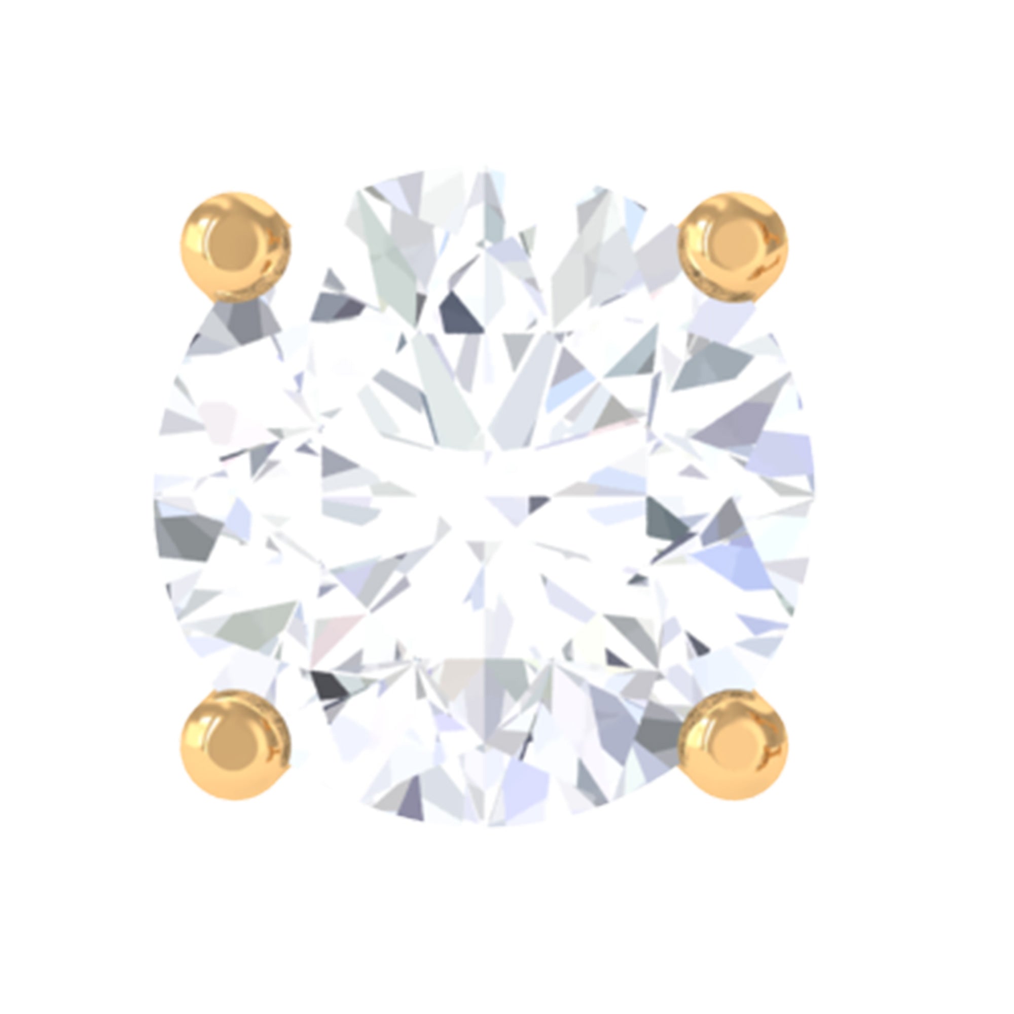 Tiny Round Moissanite Conch Earring with Flat Back D-VS1 - Rosec Jewels