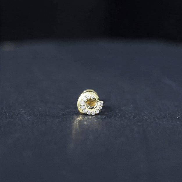 Moissanite Swirl Earring for Second Hole Piercing D-VS1 - Rosec Jewels