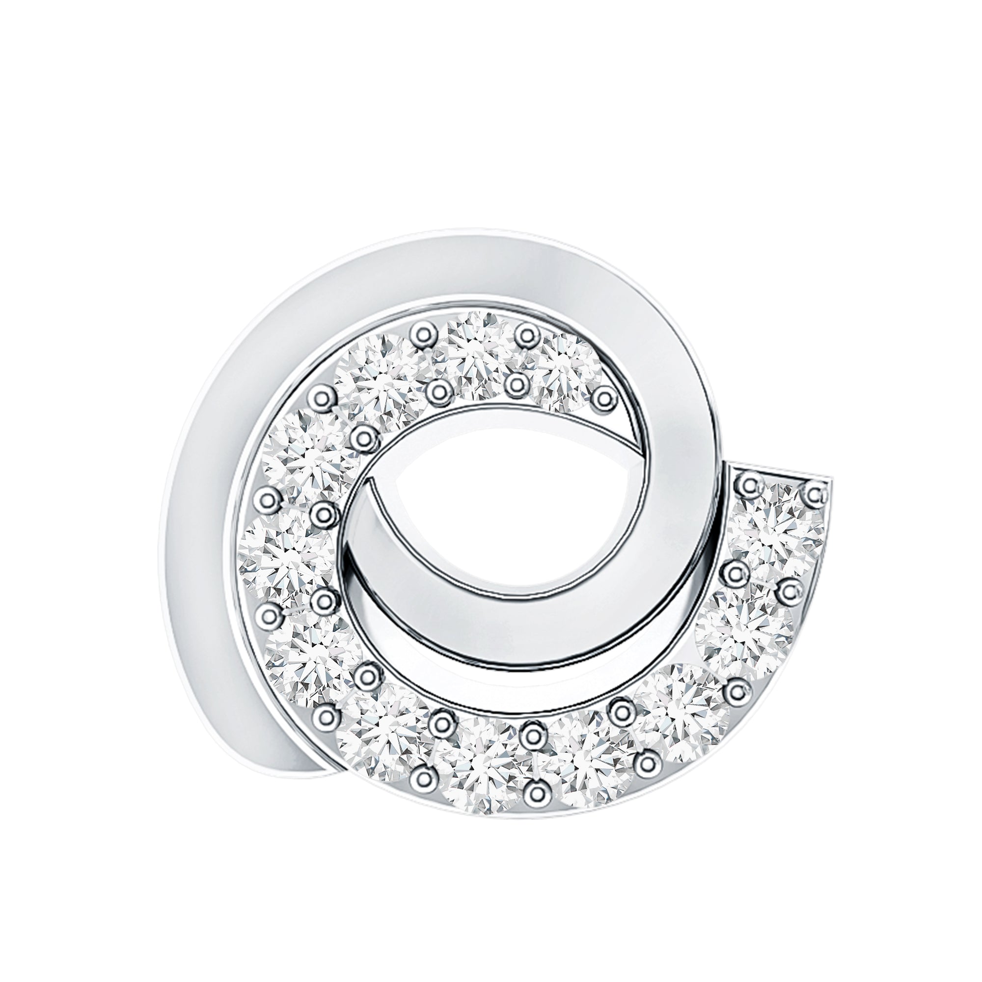 Moissanite Swirl Earring for Second Hole Piercing D-VS1 - Rosec Jewels