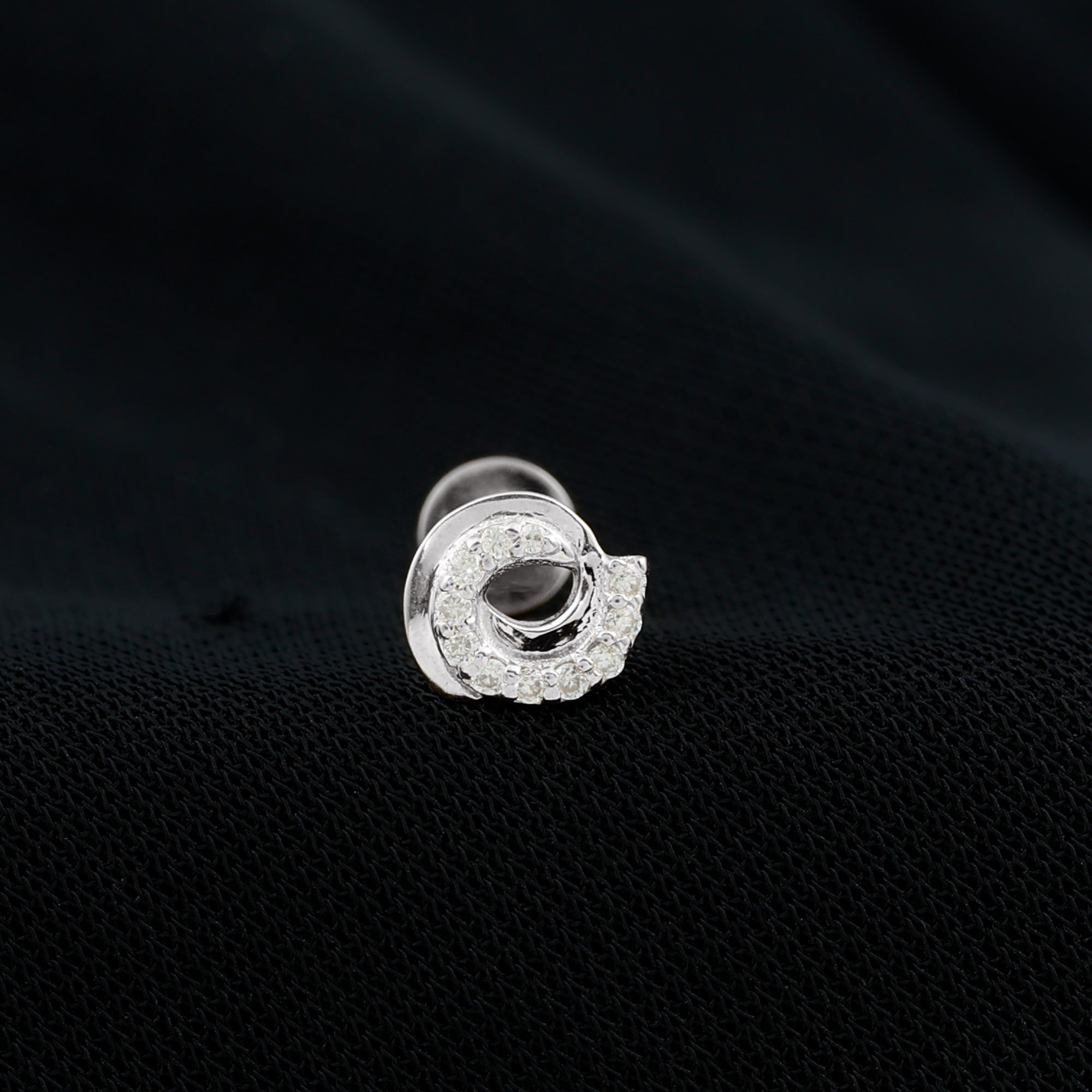 Moissanite Swirl Earring for Second Hole Piercing D-VS1 - Rosec Jewels