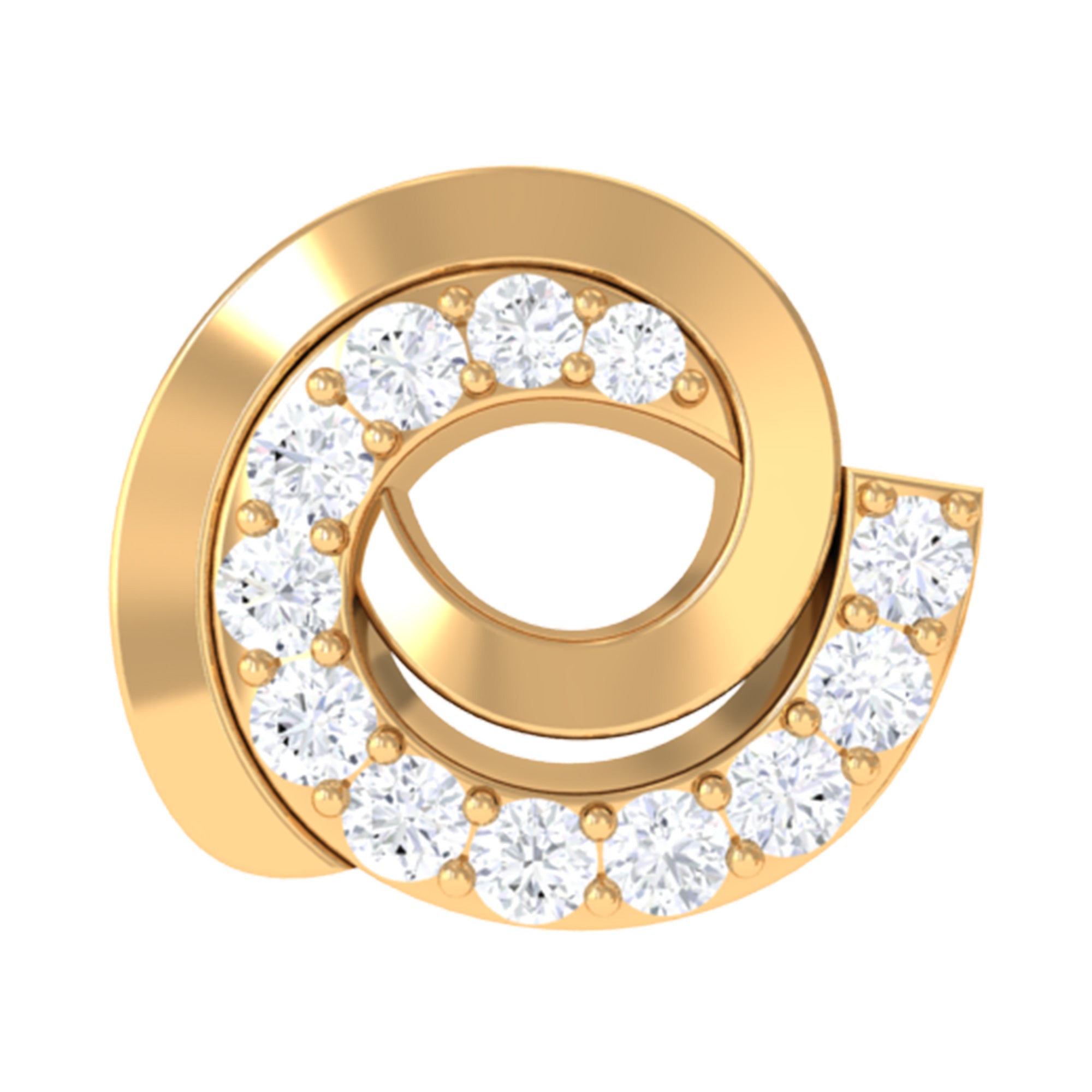 Moissanite Swirl Earring for Second Hole Piercing D-VS1 - Rosec Jewels