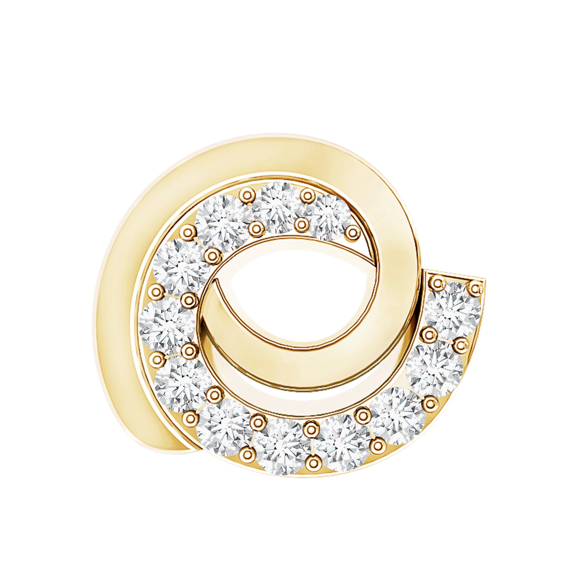 Moissanite Swirl Earring for Second Hole Piercing D-VS1 - Rosec Jewels