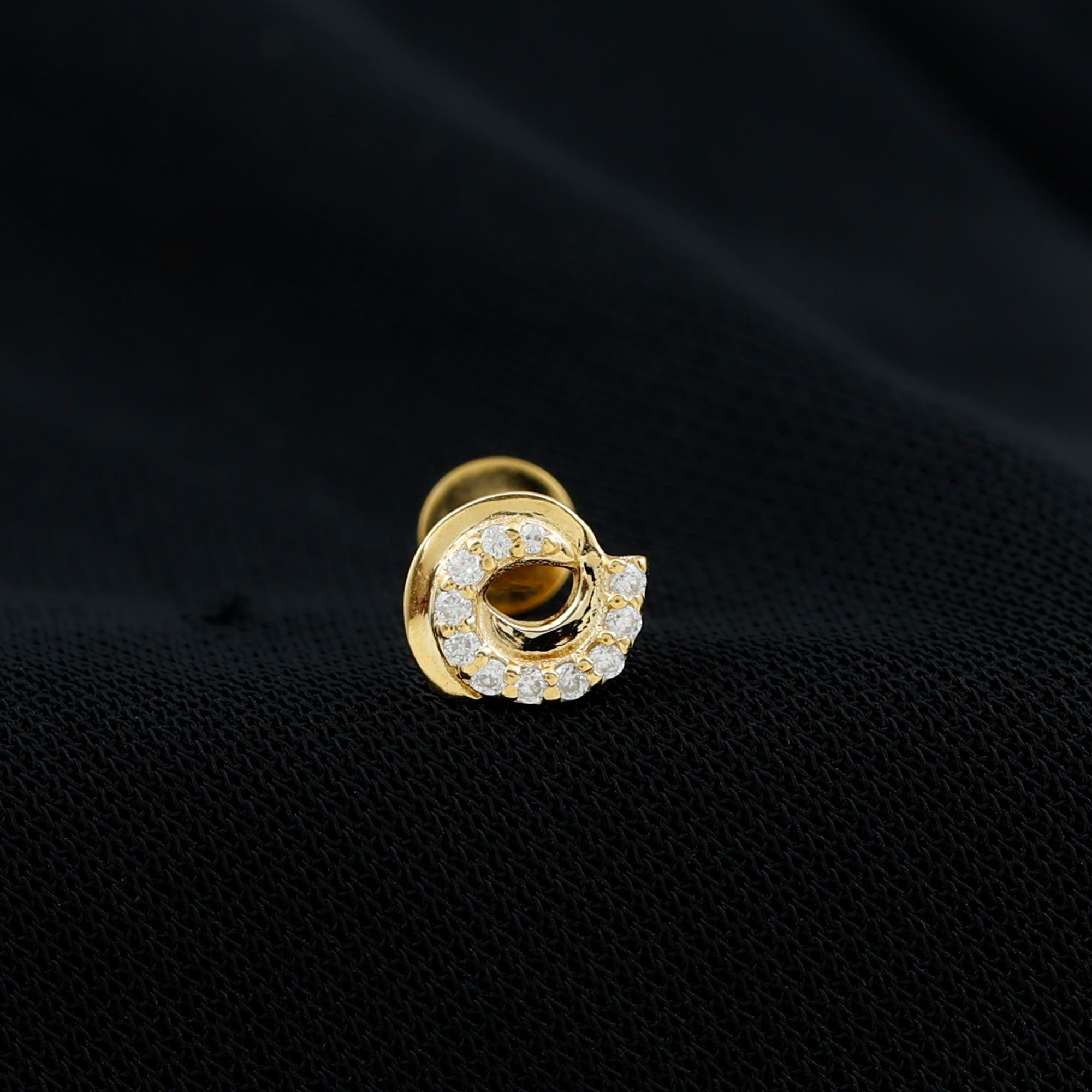 Moissanite Swirl Earring for Second Hole Piercing D-VS1 - Rosec Jewels
