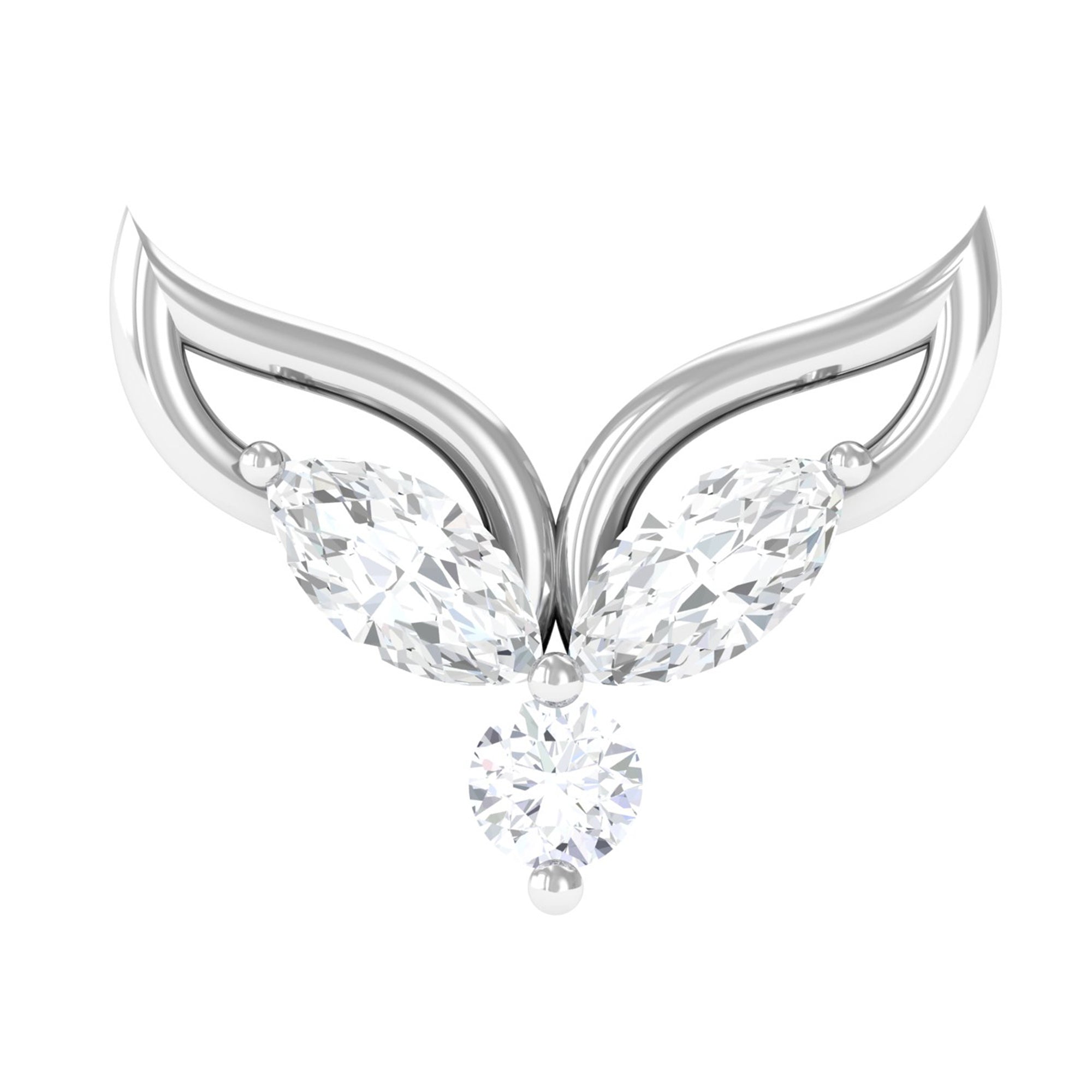 Certified Moissanite Fishtail Earring for Cartilage Piercing D-VS1 - Rosec Jewels