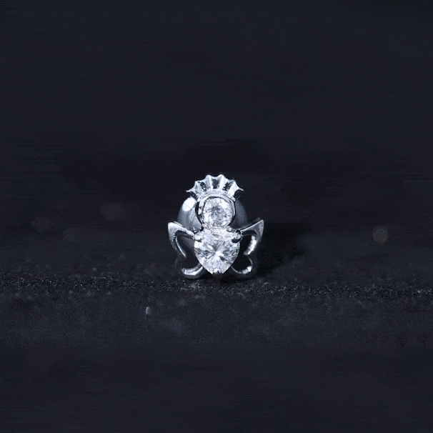 Heart Shape Moissanite Angel Earring for Upper Lobe Piercing D-VS1 - Rosec Jewels