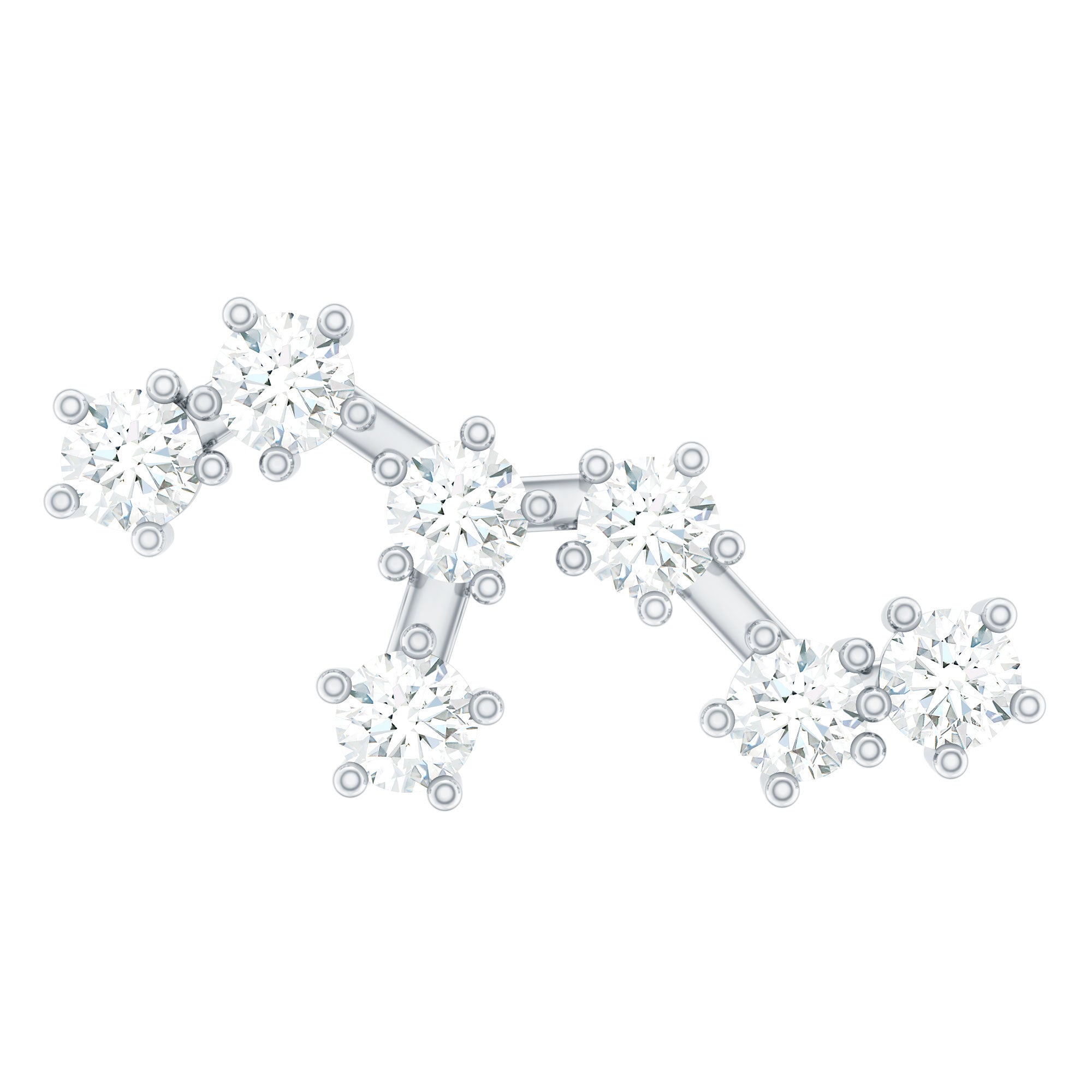 Certified Moissanite Leo Zodiac Ear Climber Earring D-VS1 - Rosec Jewels