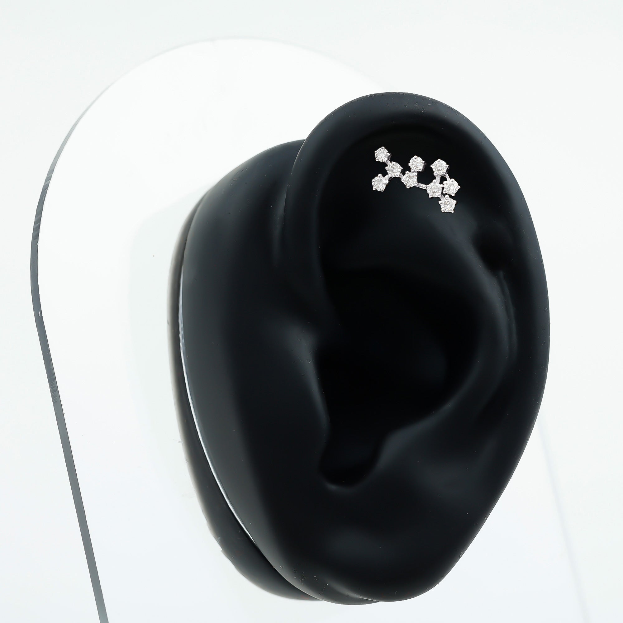 Diamond Sagittarius Zodiac Earring for Helix Piercing Natural - ( HI-SI ) - Rosec Jewels