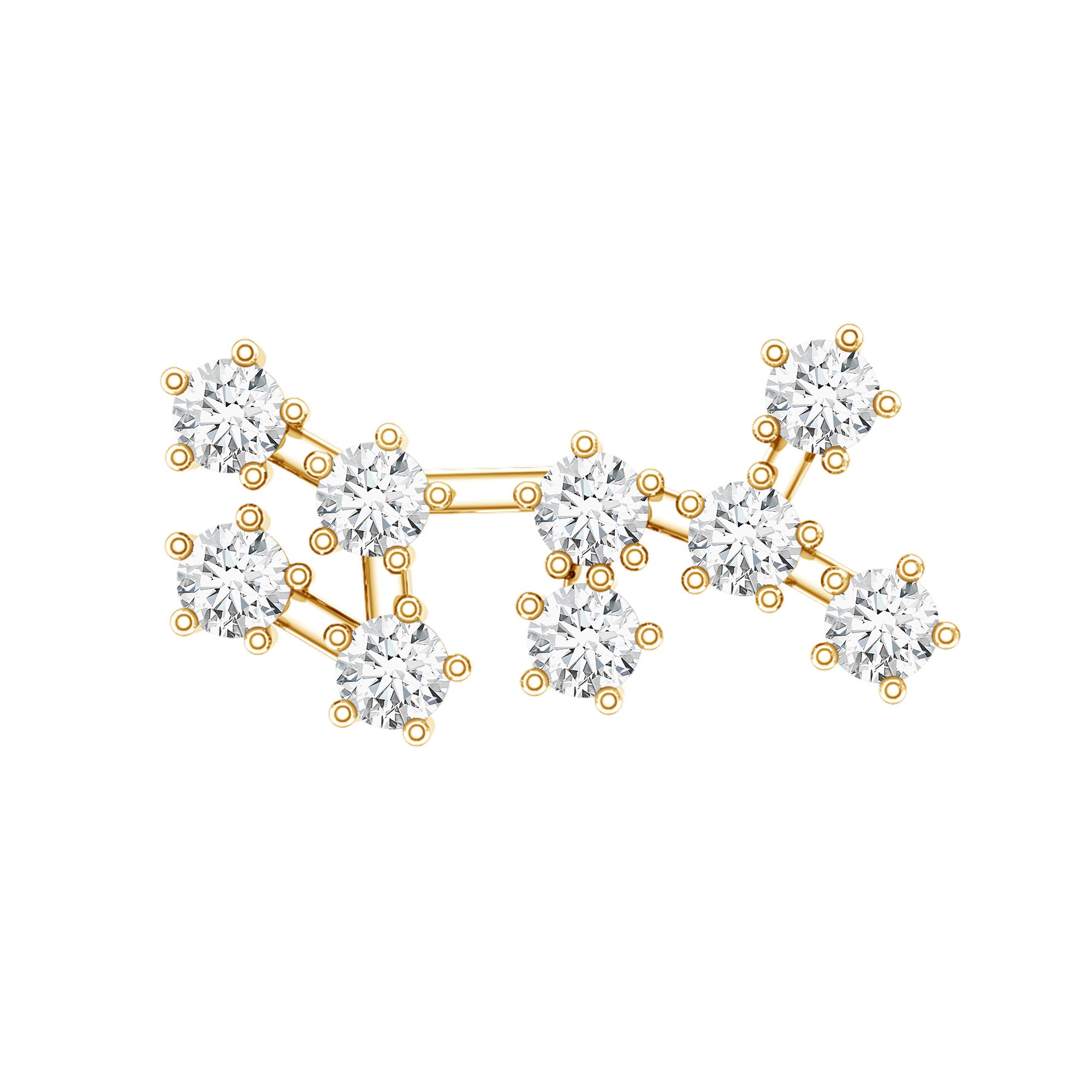 Diamond Sagittarius Zodiac Earring for Helix Piercing Natural - ( HI-SI ) - Rosec Jewels