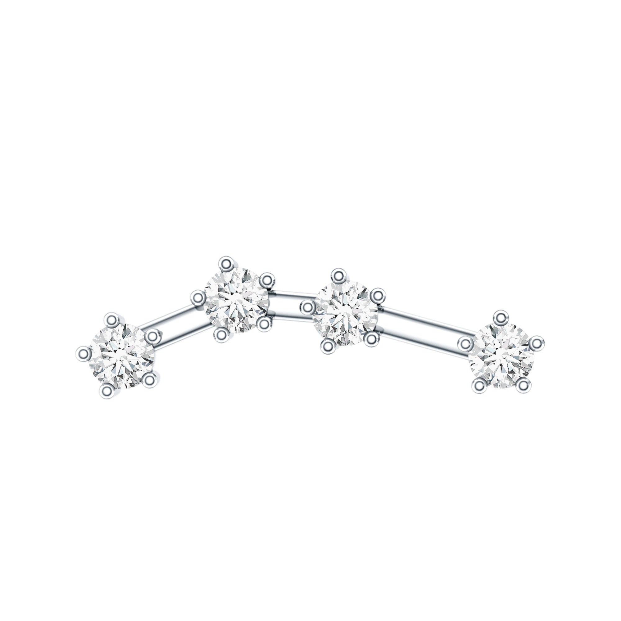 Moissanite Ear Climber Aquarius Earring D-VS1 - Rosec Jewels