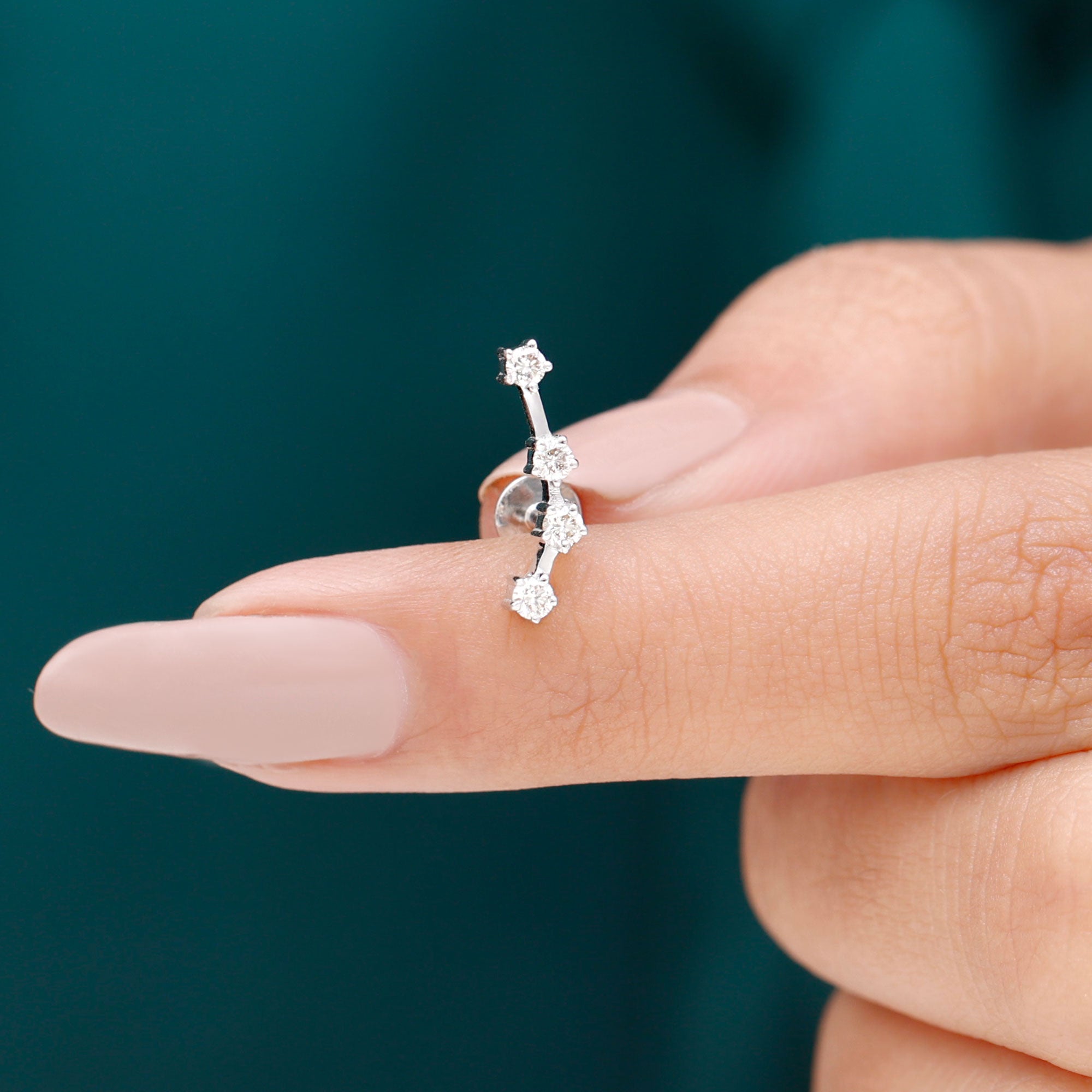 Moissanite Ear Climber Aquarius Earring D-VS1 - Rosec Jewels