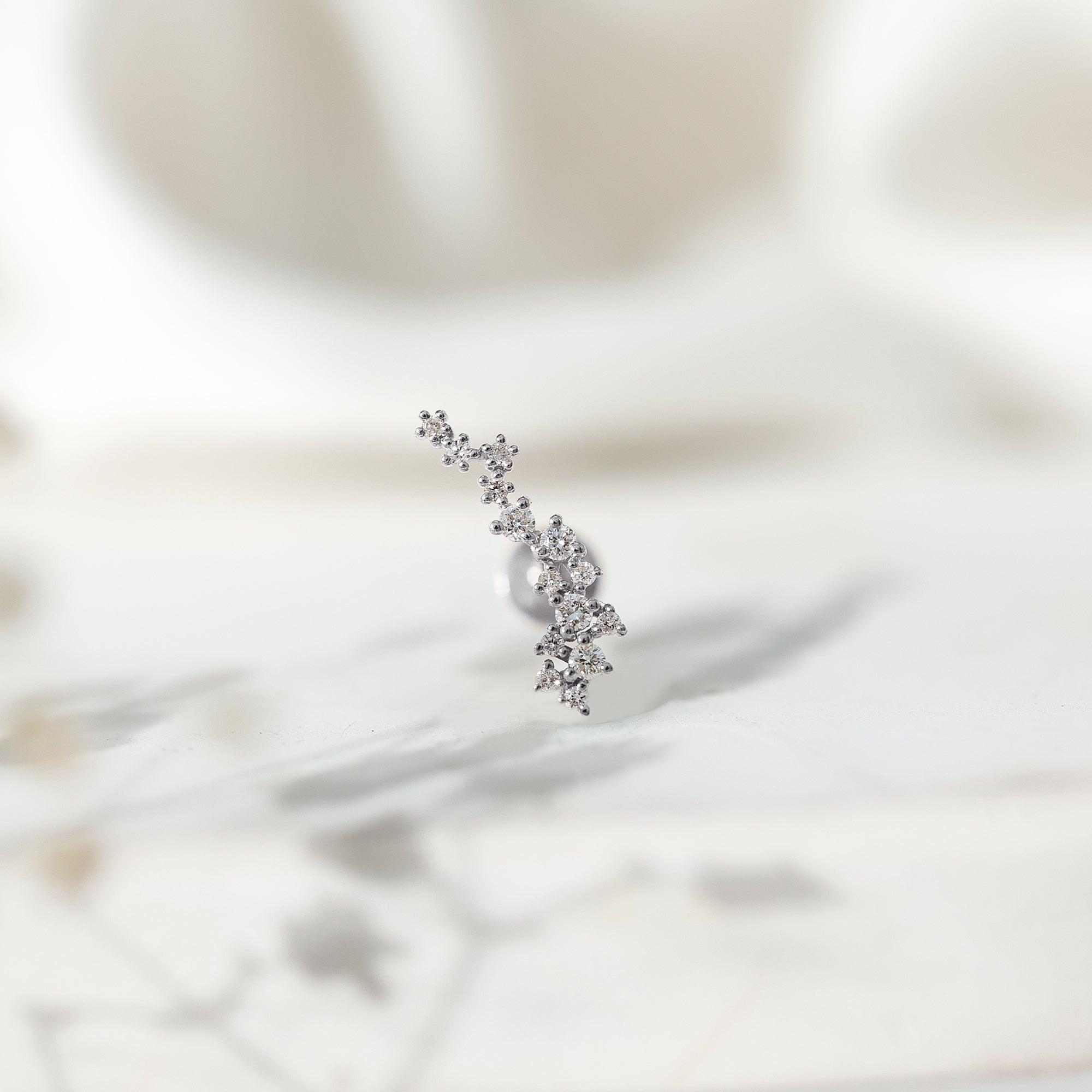 Certified Moissanite Cluster Crawler Earring For Her D-VS1 - Rosec Jewels