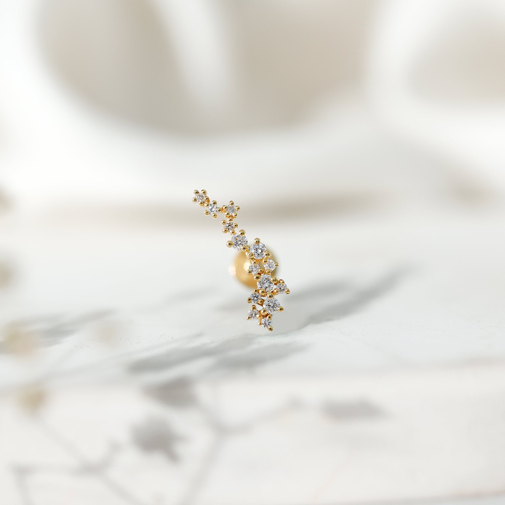 Certified Moissanite Cluster Crawler Earring For Her D-VS1 - Rosec Jewels