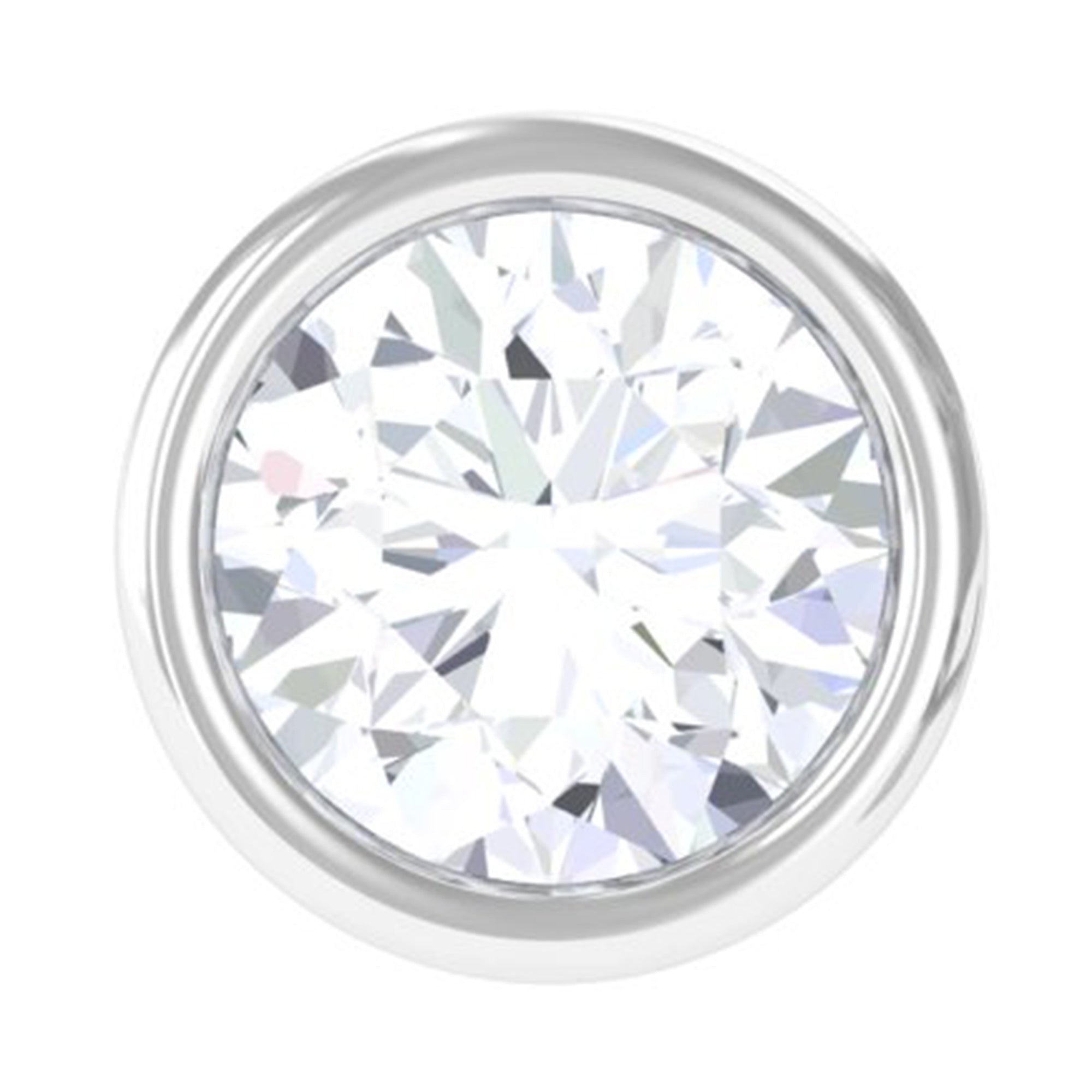 Dainty Moissanite Conch Cartilage Earring in Bezel Setting D-VS1 - Rosec Jewels