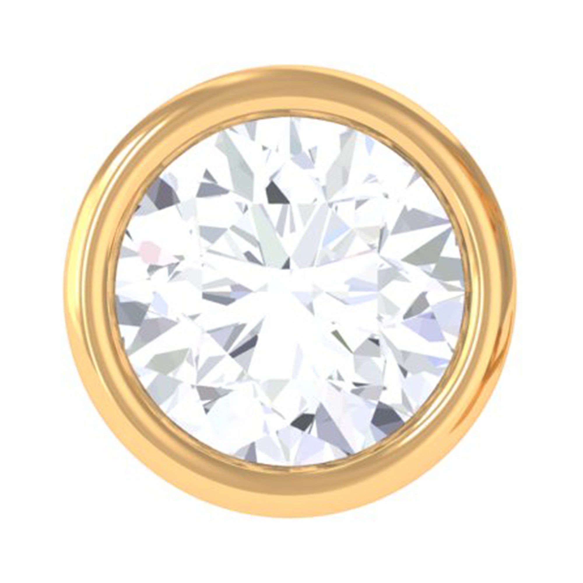 Dainty Moissanite Conch Cartilage Earring in Bezel Setting D-VS1 - Rosec Jewels