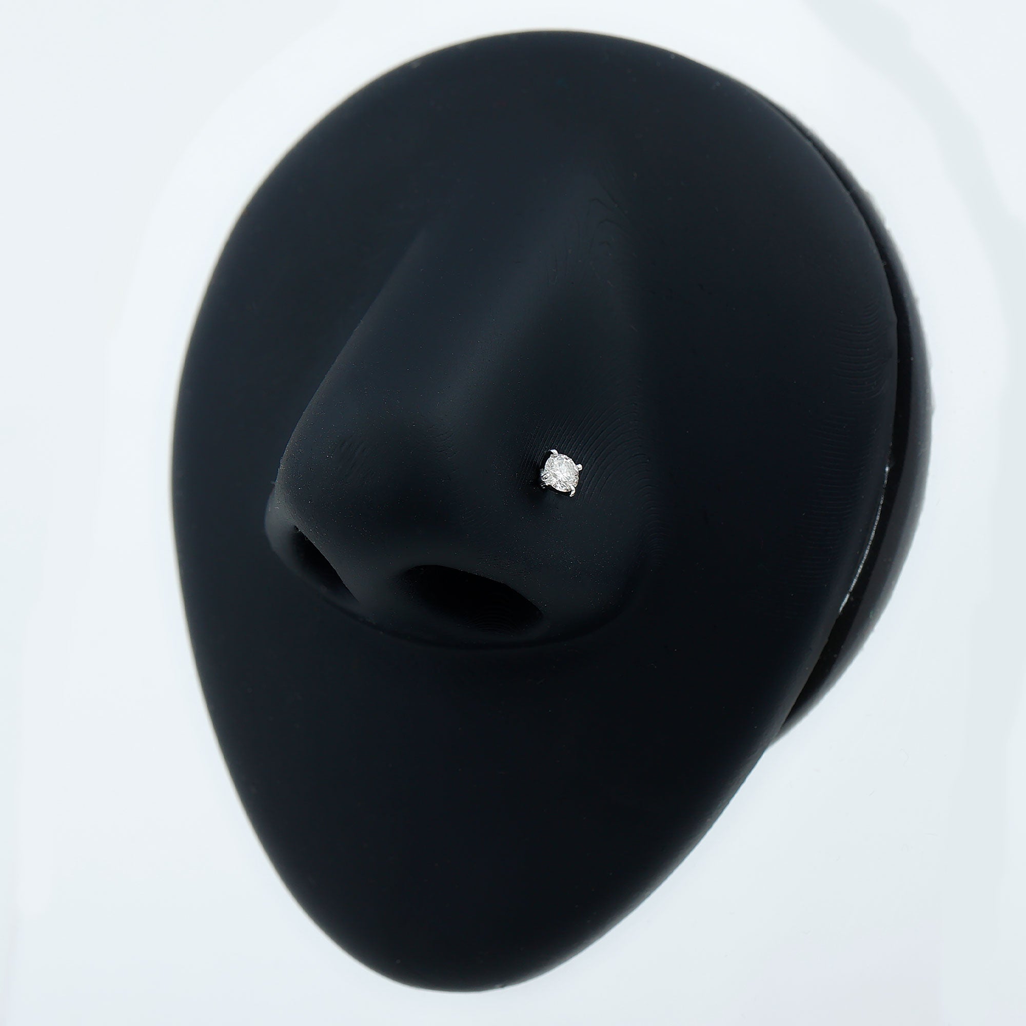 Minimalist Peg Head Set Diamond Nose Pin Stud Natural - ( HI-SI ) - Rosec Jewels