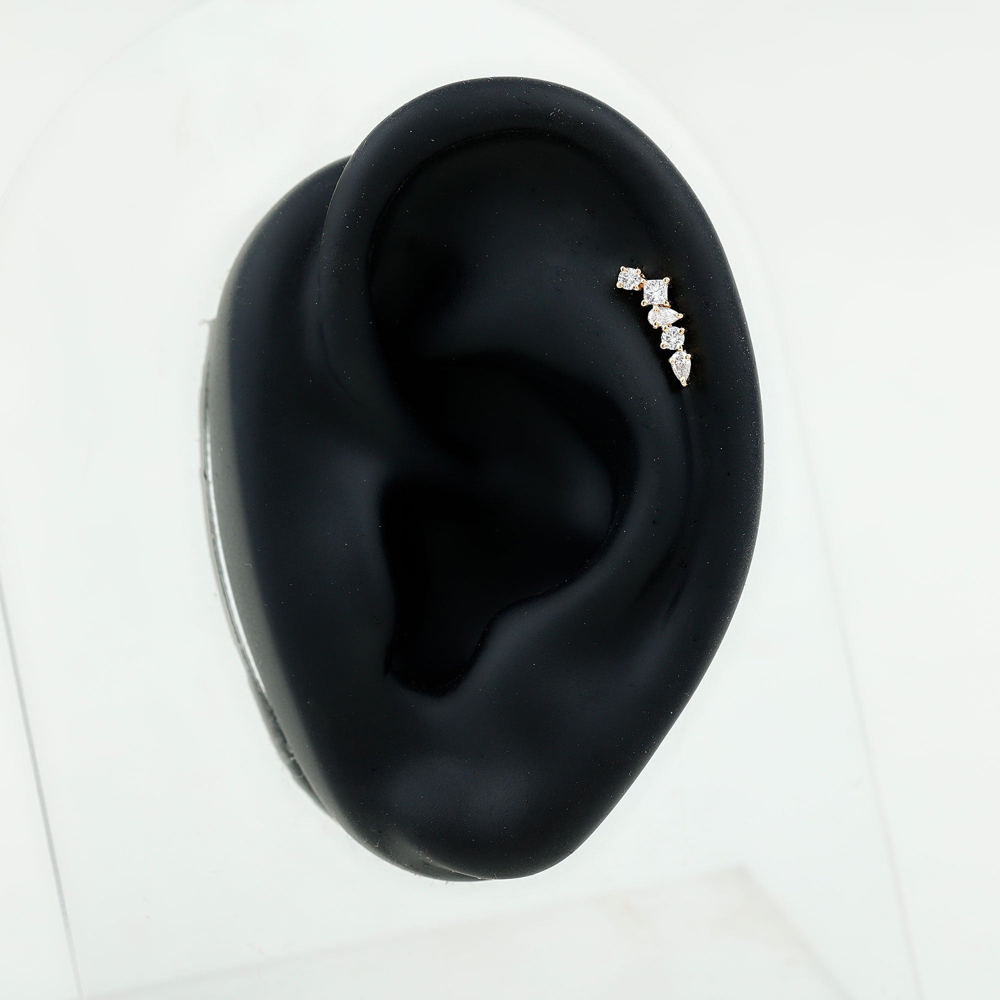 Unique Diamond Crawler Earring for Helix Piercing Natural - ( HI-SI ) - Rosec Jewels
