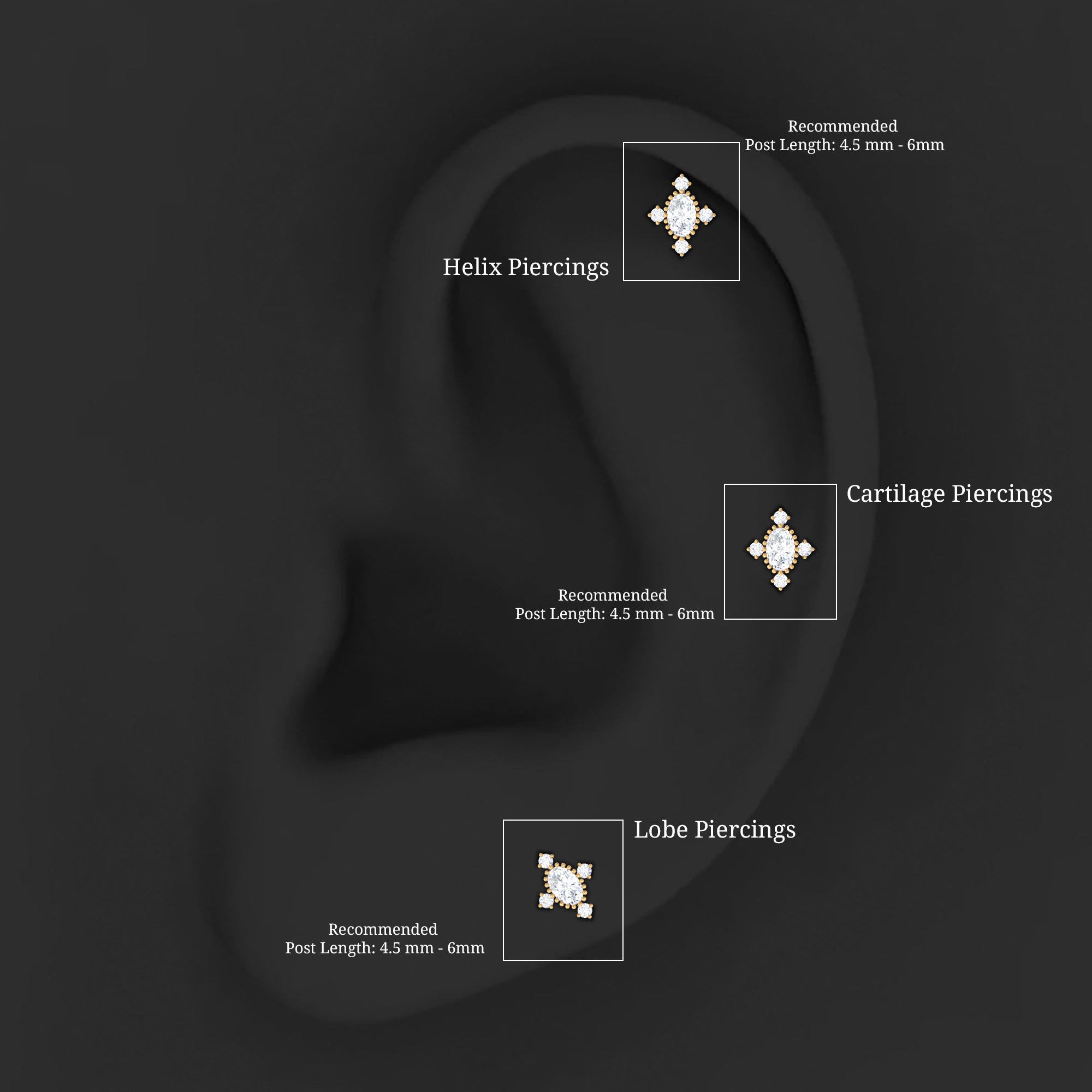 Rosec Jewels-Vintage Inspired Oval Diamond Cartilage Earring