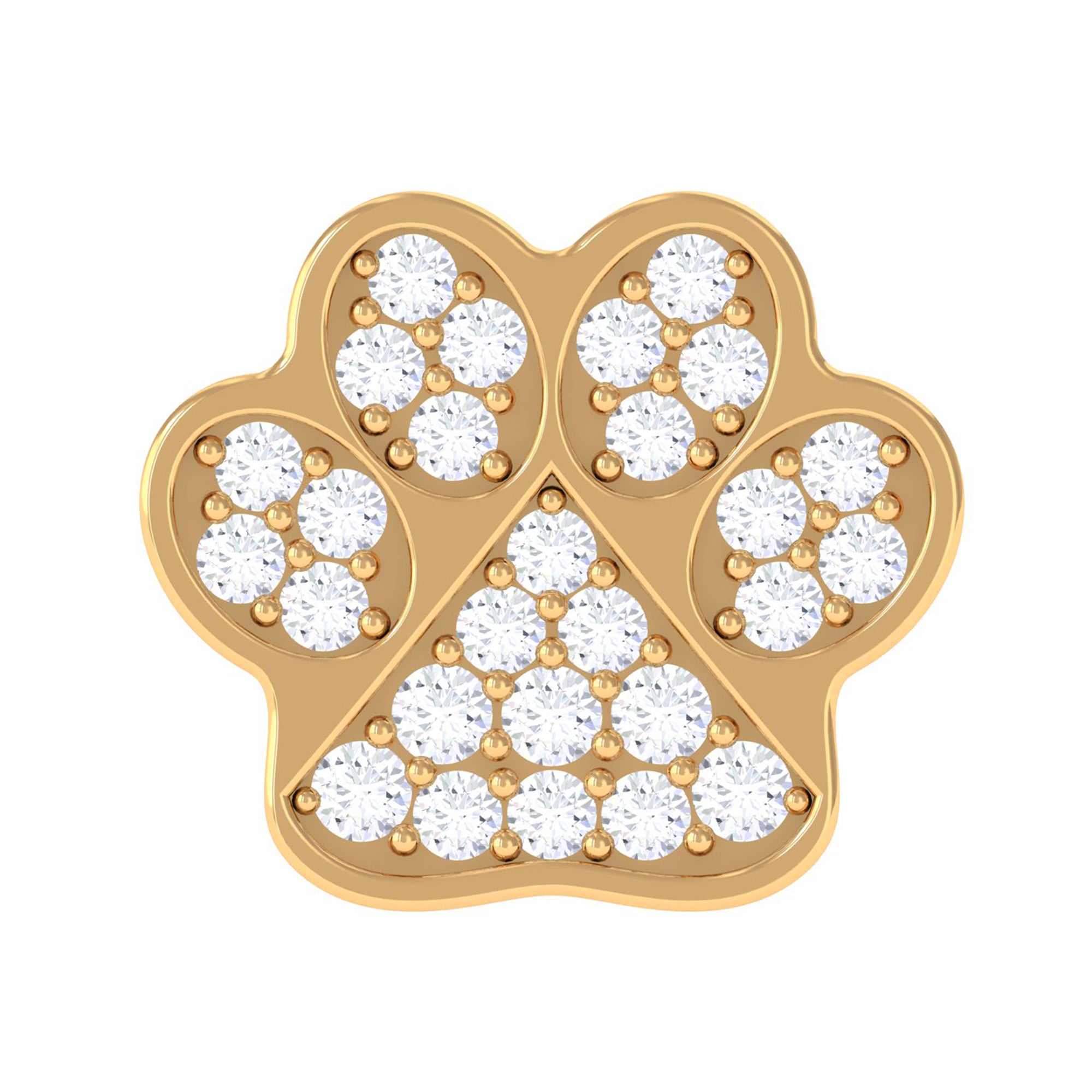 Certified Diamond Paw Cartilage Earring Natural - ( HI-SI ) - Rosec Jewels
