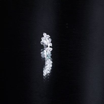 Rosec Jewels-Simple Diamond Curved Helix Earring with Flat Back