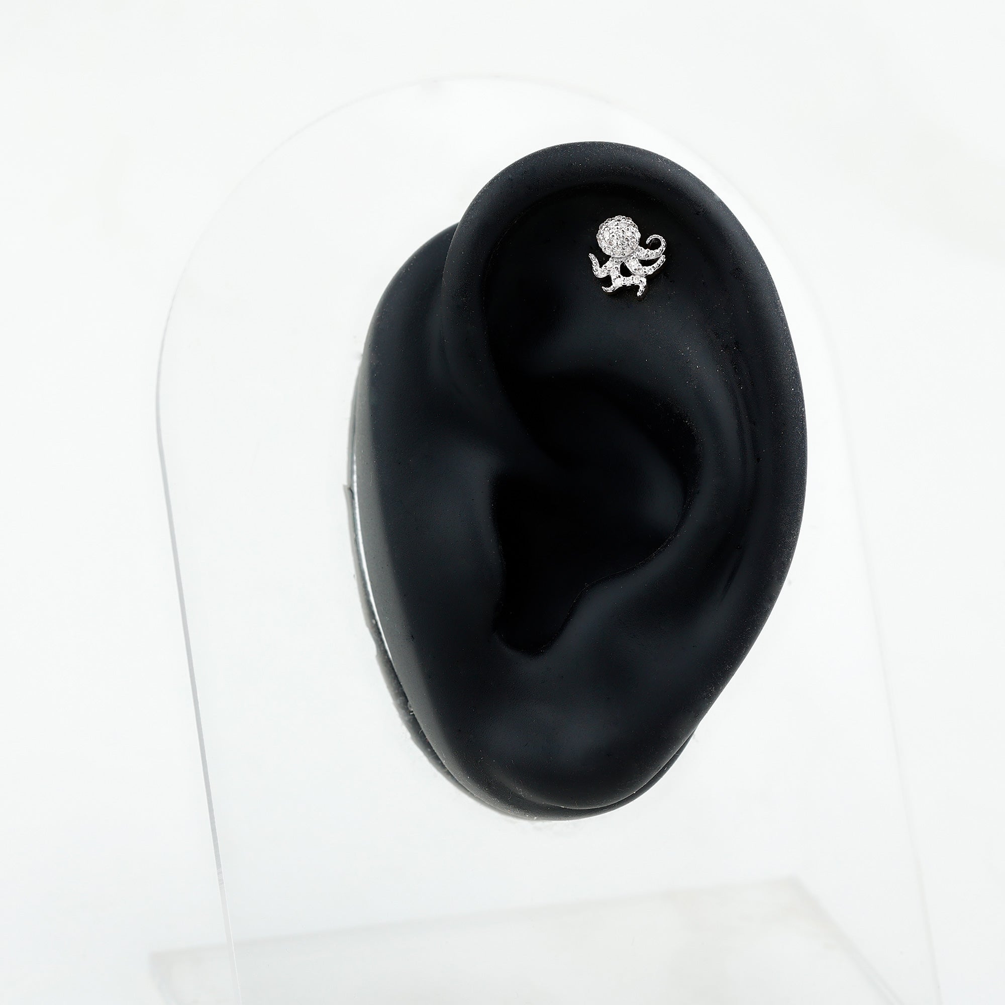 Diamond Octopus Earring with Flat Back Natural - ( HI-SI ) - Rosec Jewels