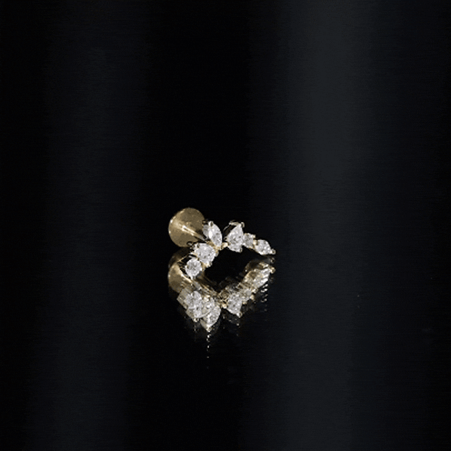 Unique Diamond Ear Crawler Earring for Helix Piercing Natural - ( HI-SI ) - Rosec Jewels