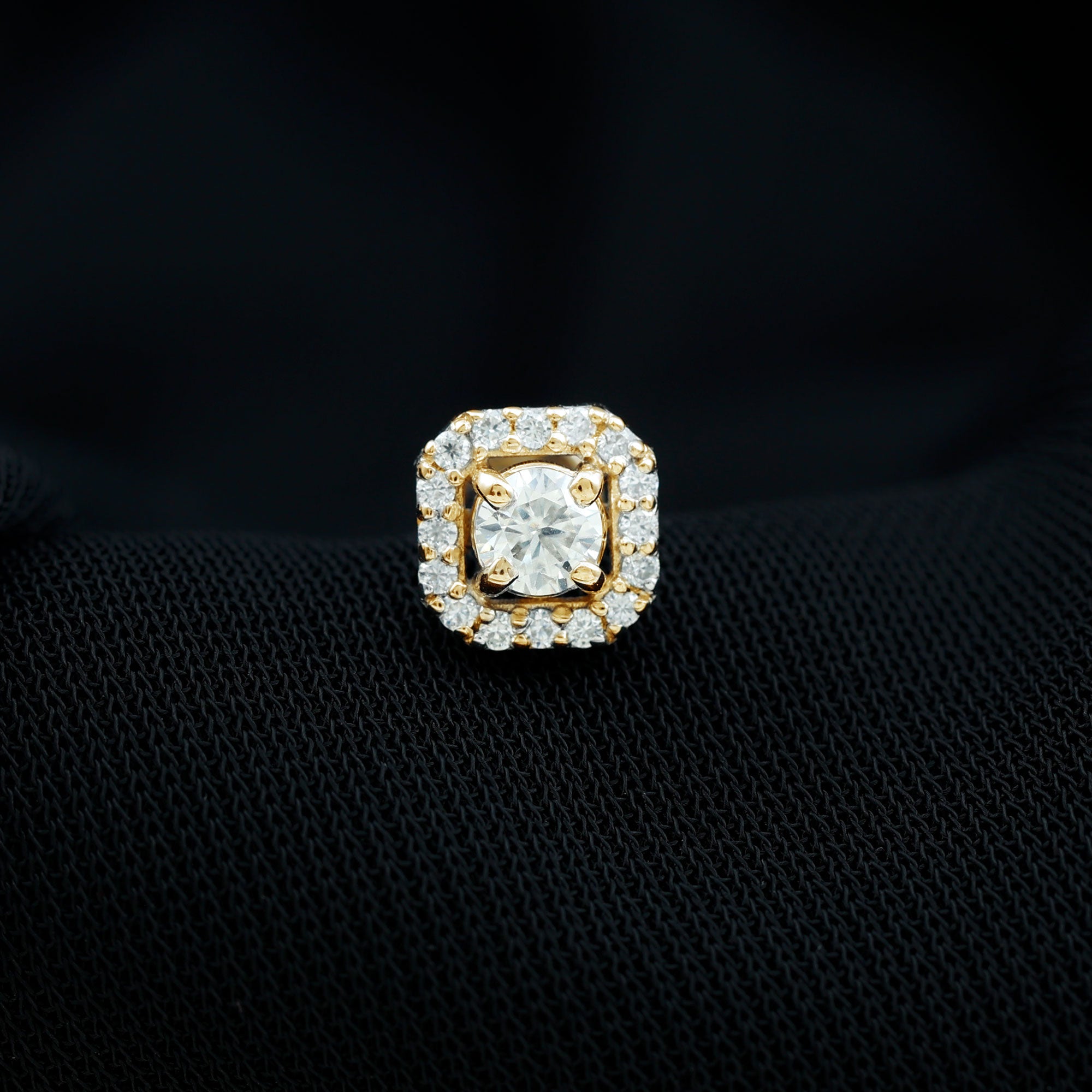Simple Octagon Shape Diamond Helix Earring Natural - ( HI-SI ) - Rosec Jewels