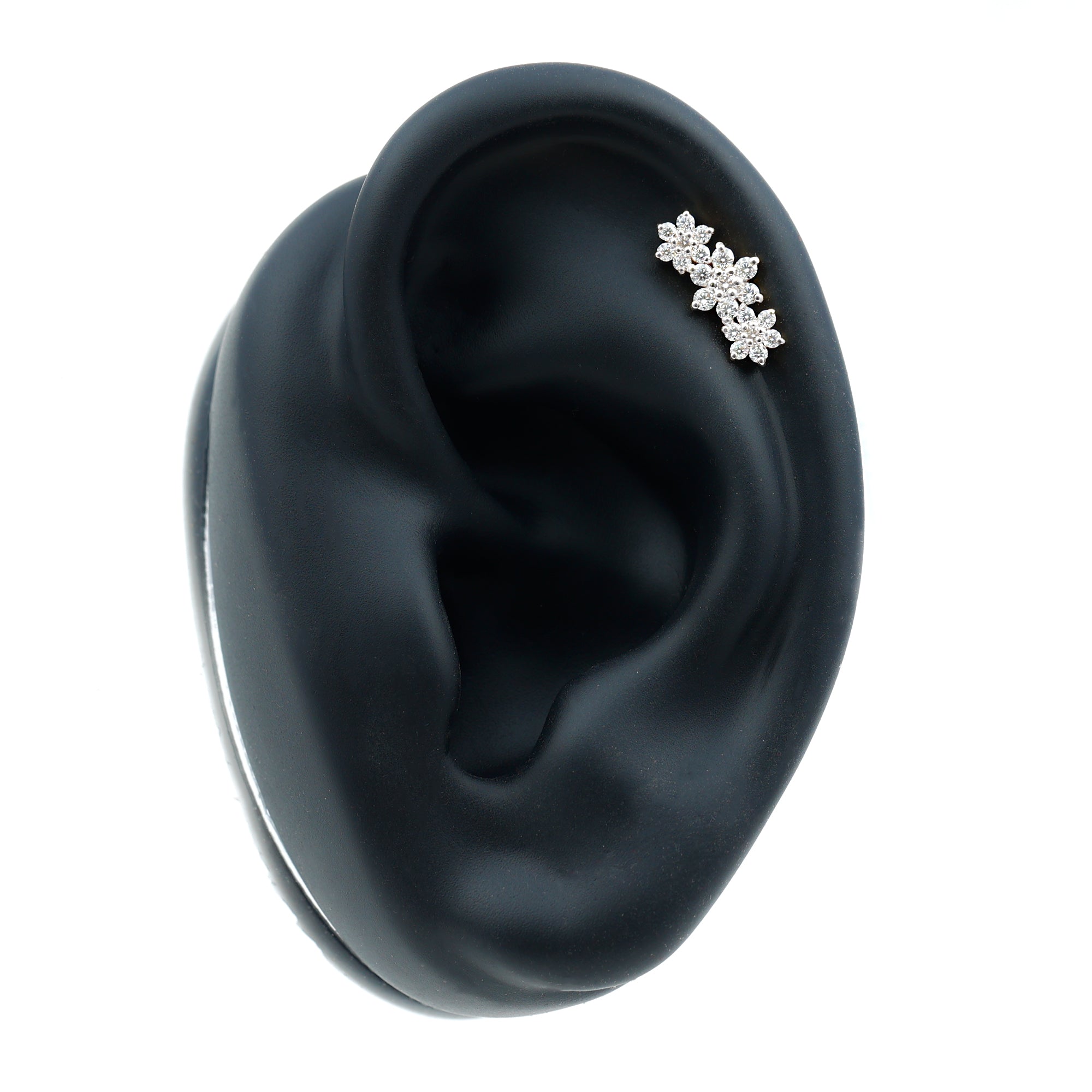 Certified Diamond Flower Crawler Cartilage Earring Natural - ( HI-SI ) - Rosec Jewels